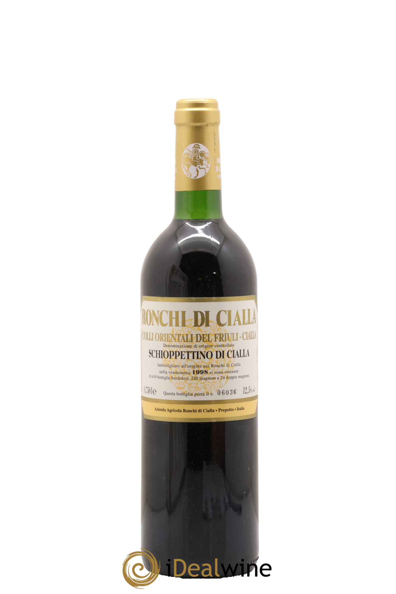 Frioul Colli Orientali del Friuli IGT Schioppettino di Cialla Azienda Agricola Ronchi di Cialla 1998 - Lot of 1 bottle - 0
