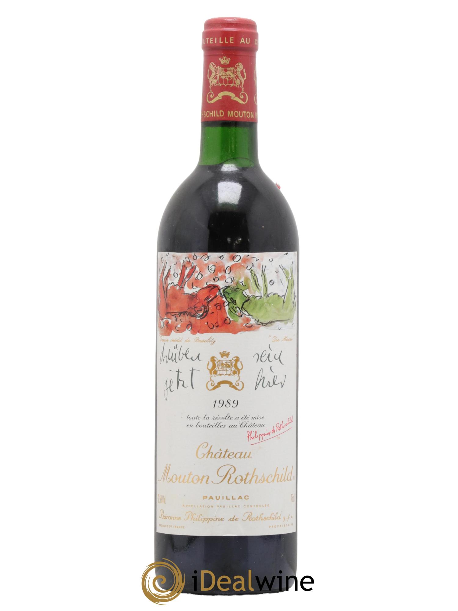 Château Mouton Rothschild 1er Grand Cru Classé 1989 - Lot de 1 bouteille - 0
