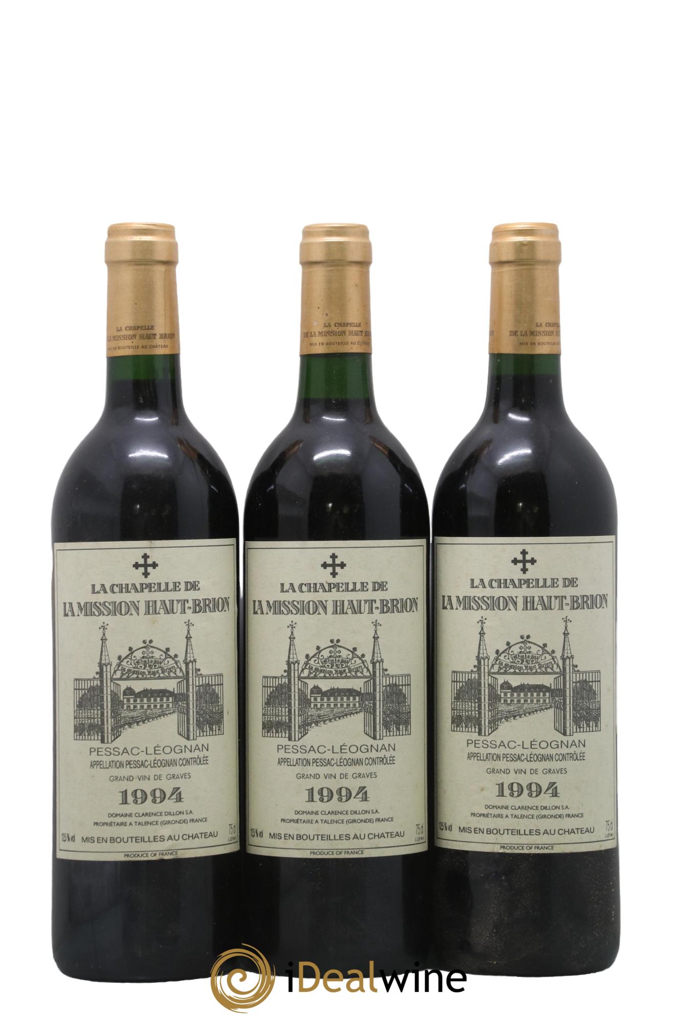 La Chapelle de La Mission Haut-Brion Second Vin 1994 - Posten von 3 Flaschen - 0