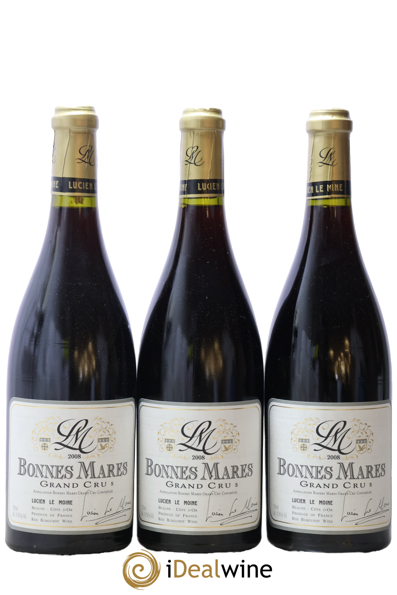 Bonnes-Mares Grand Cru Lucien Le Moine 2008 - Posten von 3 Flaschen - 0