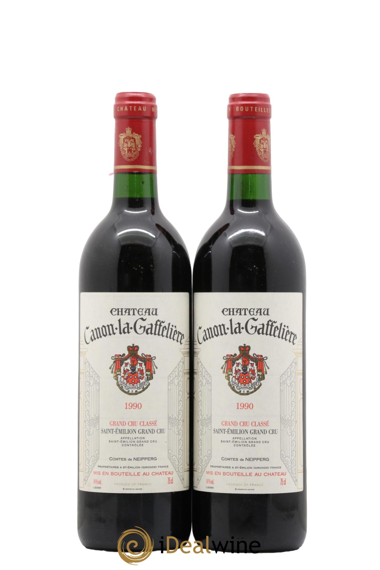 Château Canon la Gaffelière 1er Grand Cru Classé B 1990 - Lot de 2 bouteilles - 0