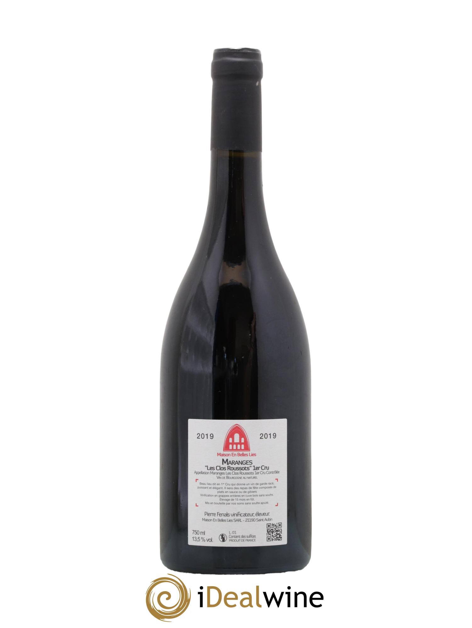 Maranges 1er Cru Les Clos Roussots Maison En Belles Lies 2019 - Lot de 1 bouteille - 1
