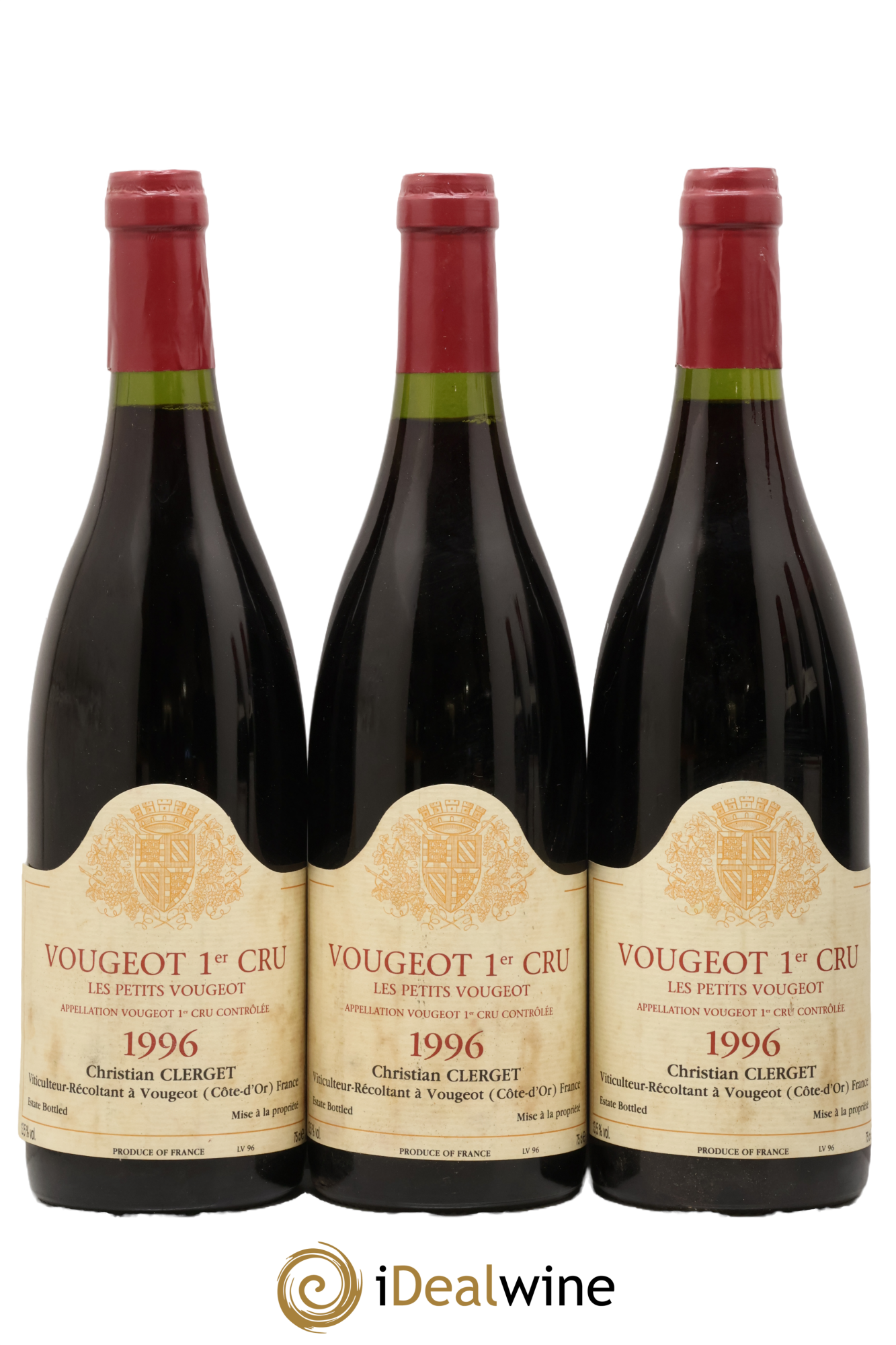Vougeot 1er Cru Les Petits Vougeot Christian Clerget 1996 - Lot de 3 bouteilles - 0