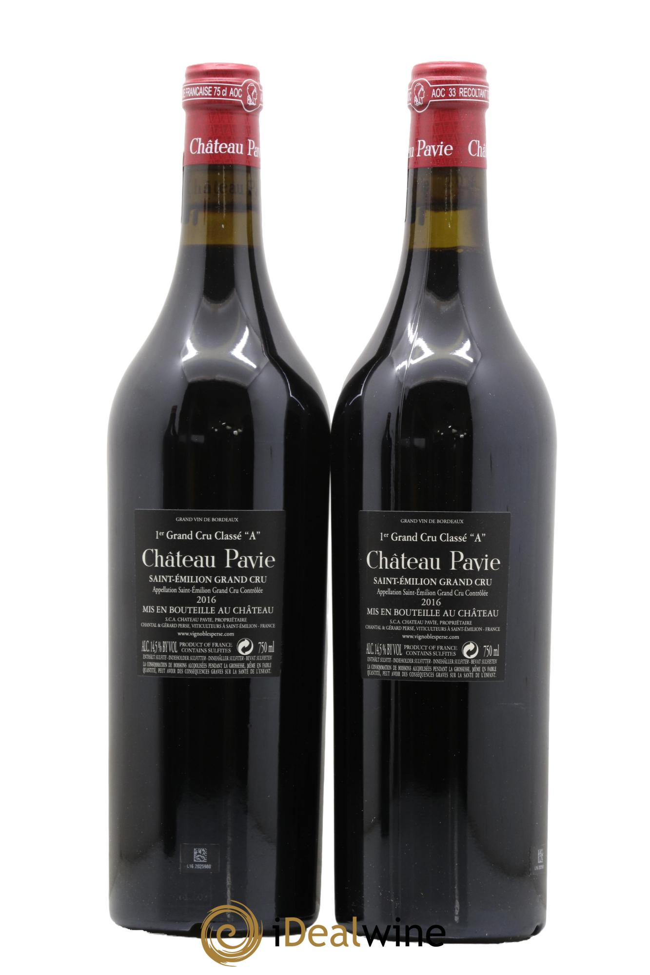 Château Pavie 1er Grand Cru Classé A 2016 - Lot de 2 bouteilles - 1