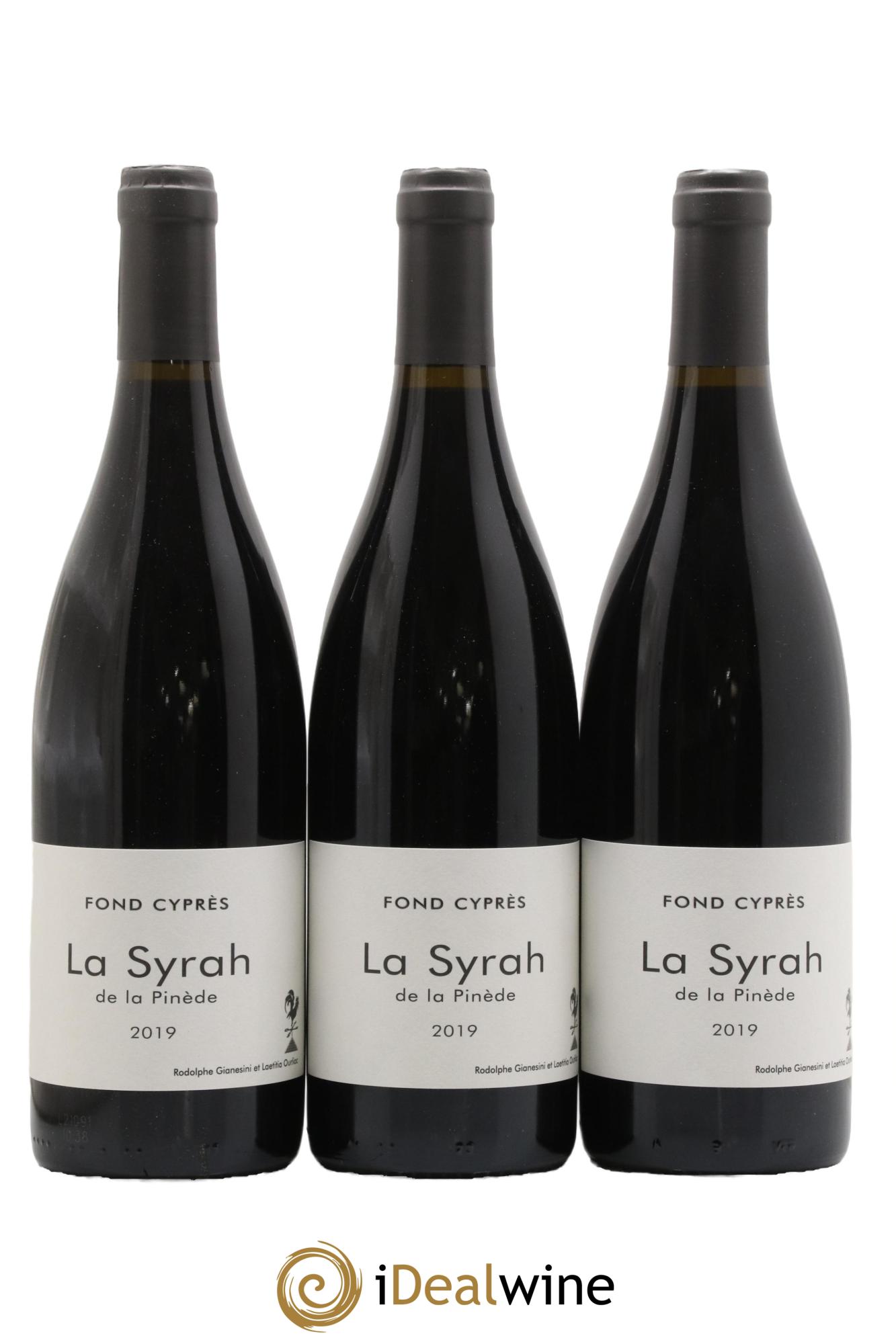 Vin de France Syrah de la Pinède Domaine Fond Cyprès 2019 - Lot de 3 bouteilles - 0