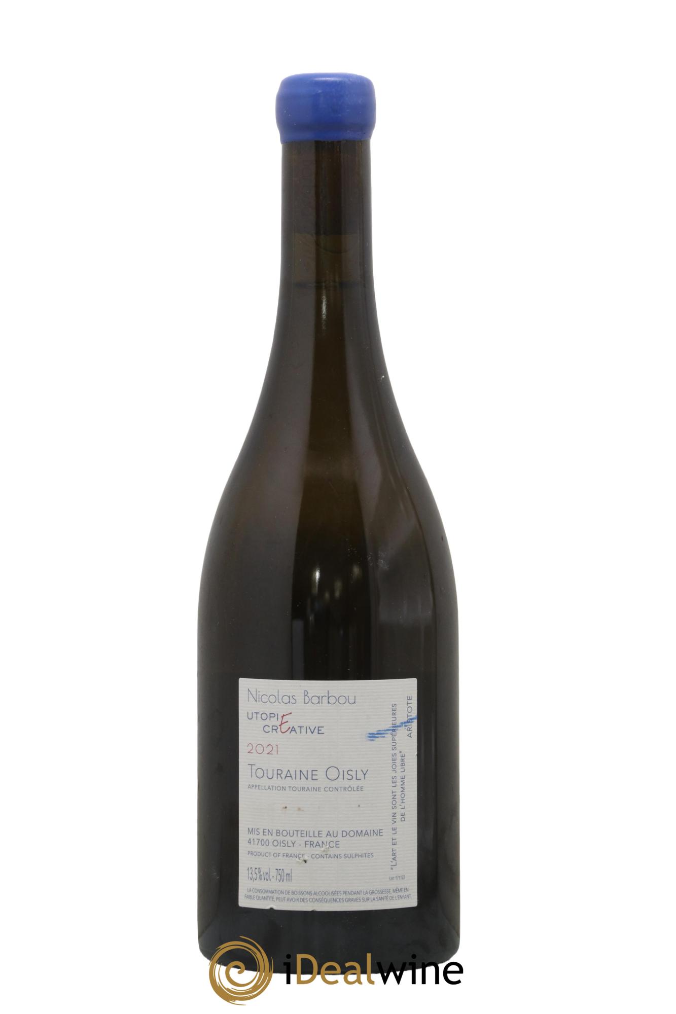 Touraine Oisly Utopie Créative Nicolas Barbou 2021 - Lot de 1 bouteille - 1