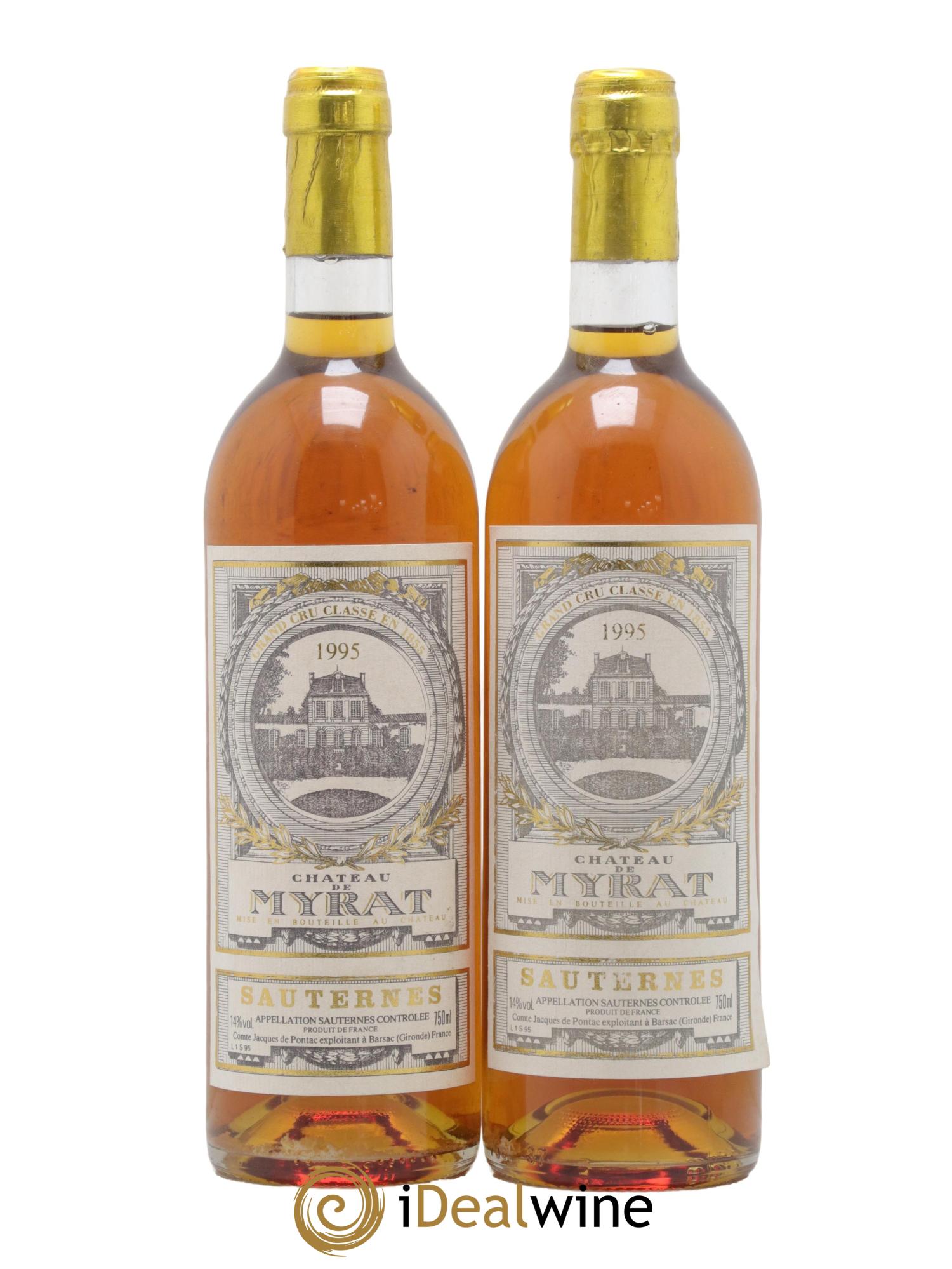 Château de Myrat 2ème Grand Cru Classé 1995 - Lotto di 2 bottiglie - 0