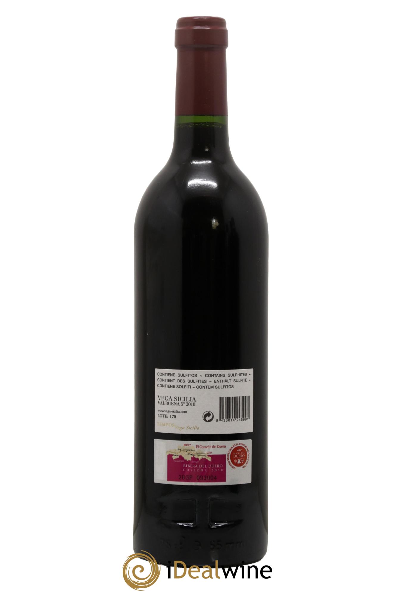 Ribera Del Duero DO Vega Sicilia Valbuena 5 ano Famille Alvarez 2010 - Lotto di 1 bottiglia - 1