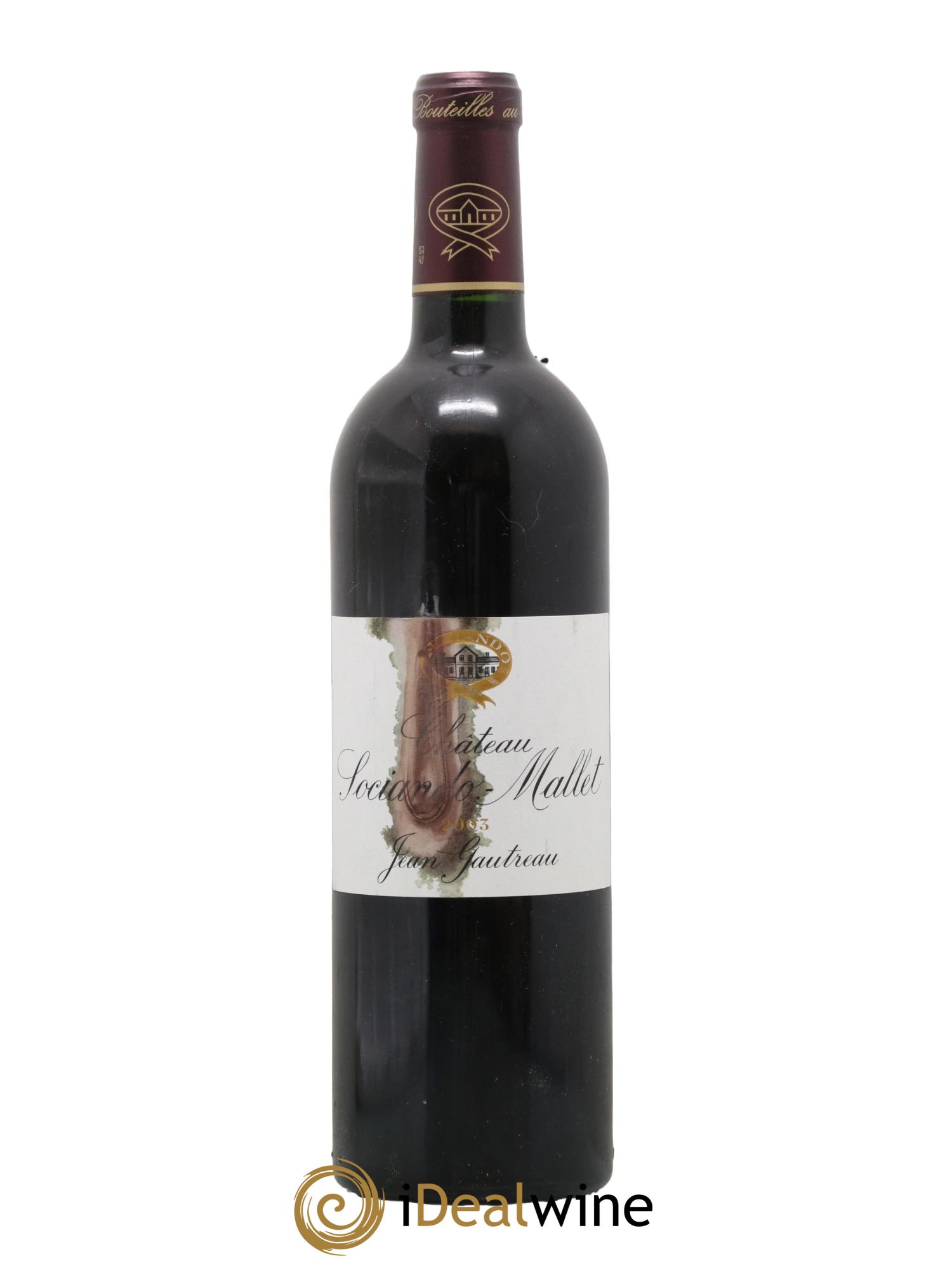 Château Sociando Mallet 2003 - Lot de 1 bouteille - 0