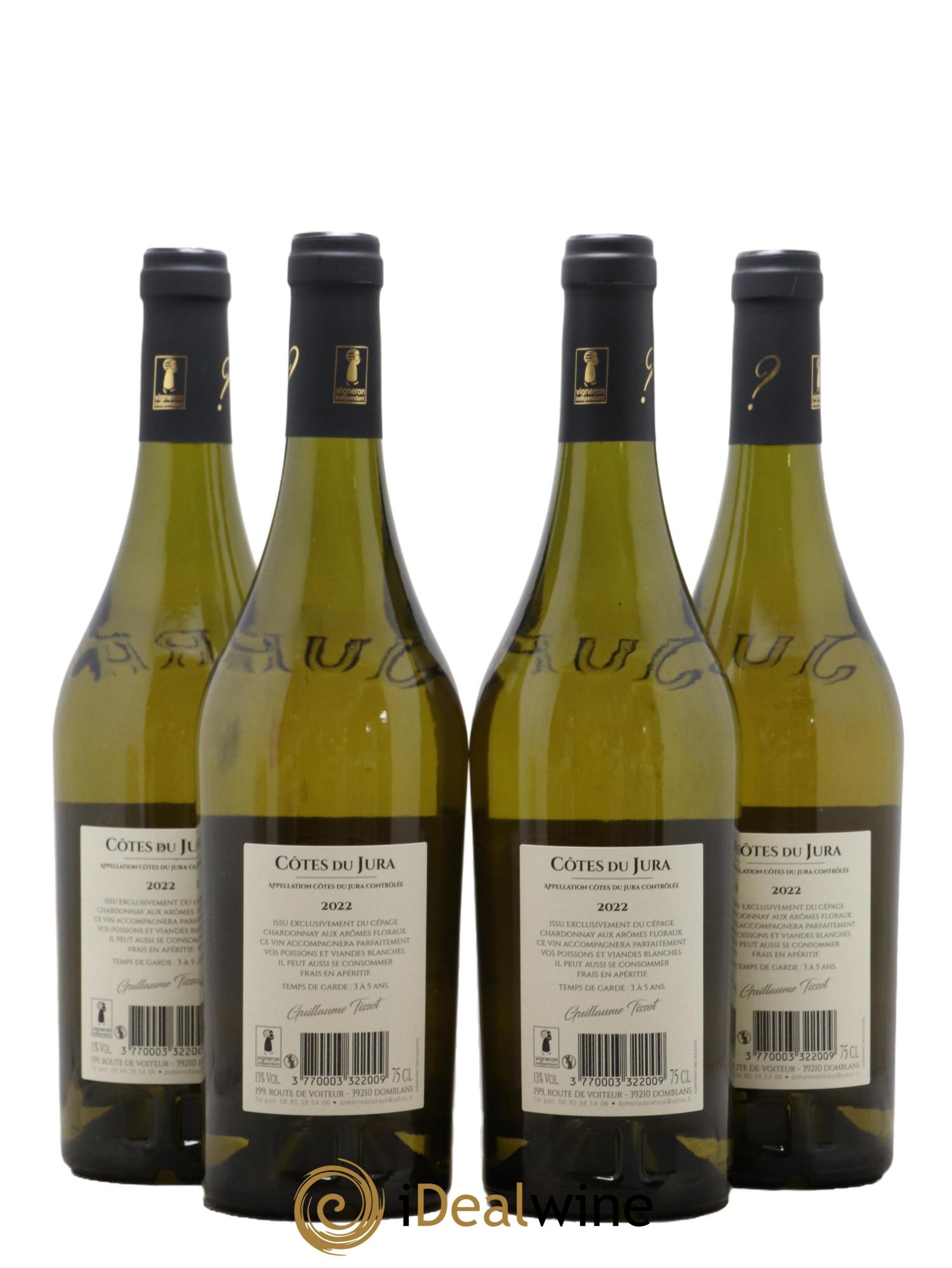Côtes du Jura Domaine De Lahaye Guillaume Tissot 2022 - Lot of 4 bottles - 1