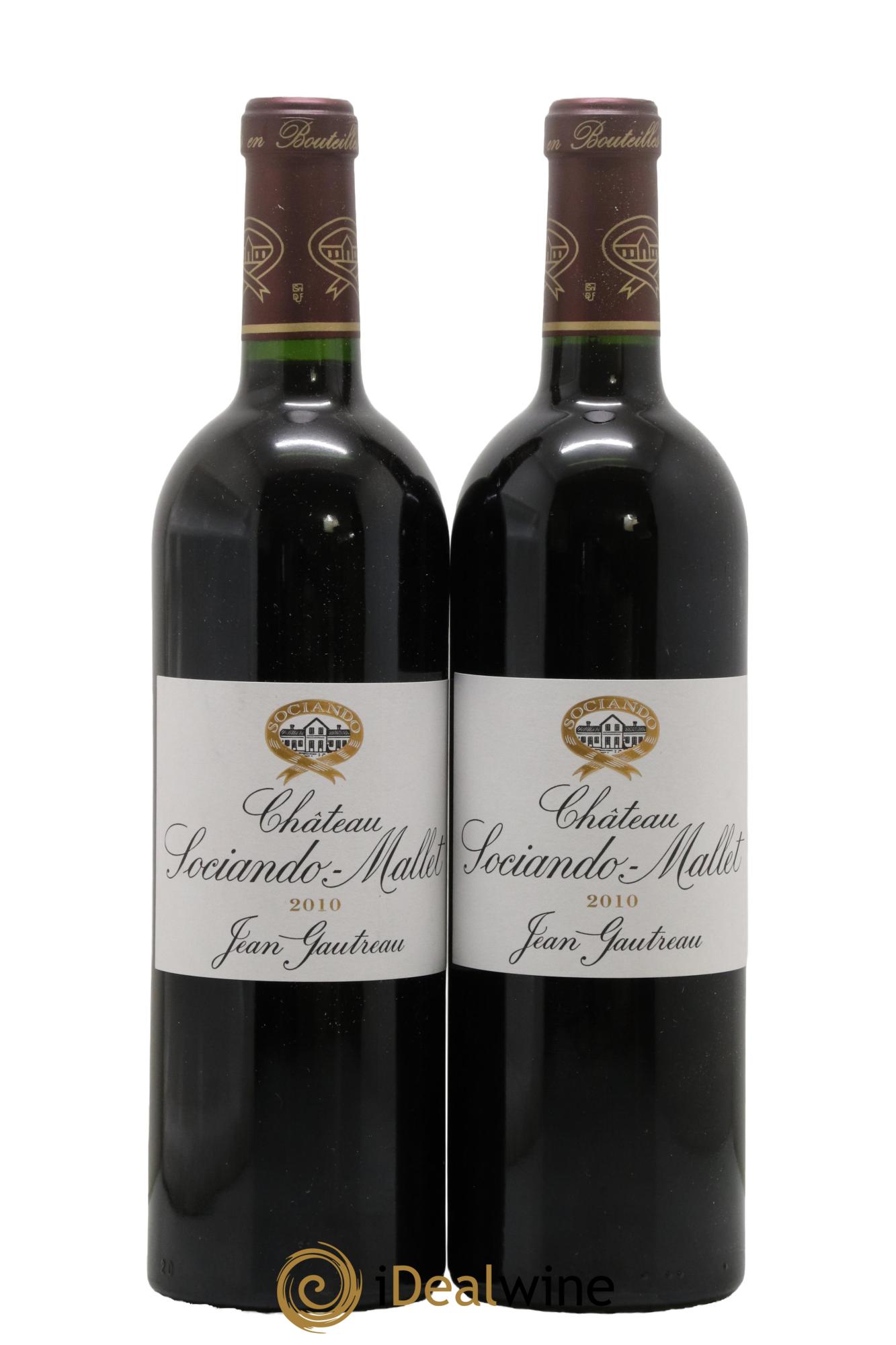 Château Sociando Mallet 2010 - Lotto di 2 bottiglie - 0
