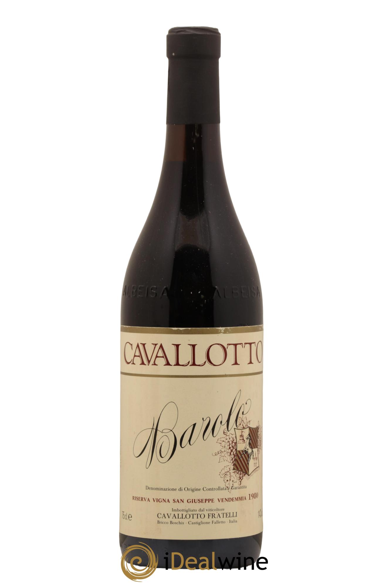 Barolo DOCG Cavallotto Riserva Vigna San Giuseppe Cavallotto 1980 - Lot de 1 bouteille - 0