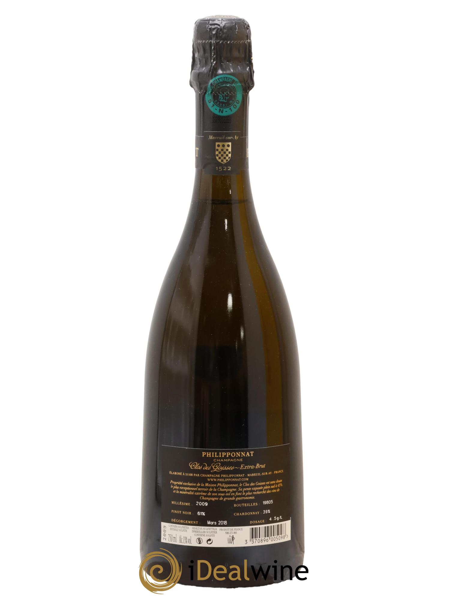 Clos des Goisses Philipponnat 2009 - Lot de 1 bouteille - 2