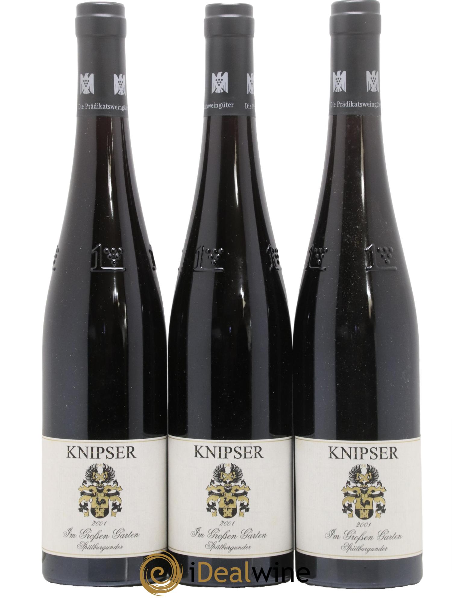 Allemagne Spätburgunder Im Großen Garten Großes Gewächs Knipser 2001 - Lot de 3 bouteilles - 0