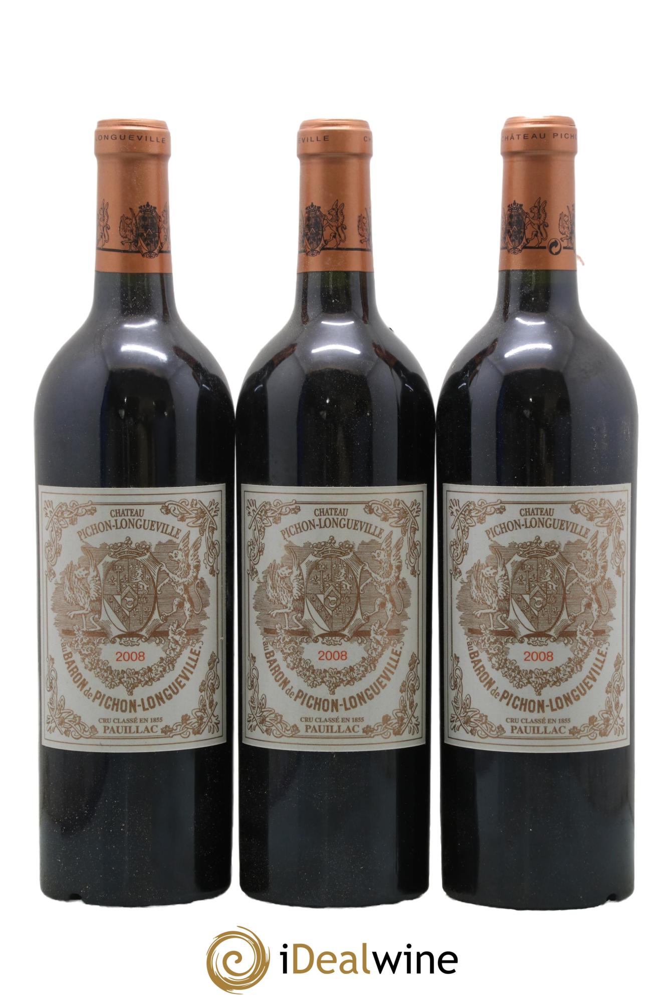 Pichon Longueville Baron 2ème Grand Cru Classé 2008 - Lotto di 3 bottiglie - 0