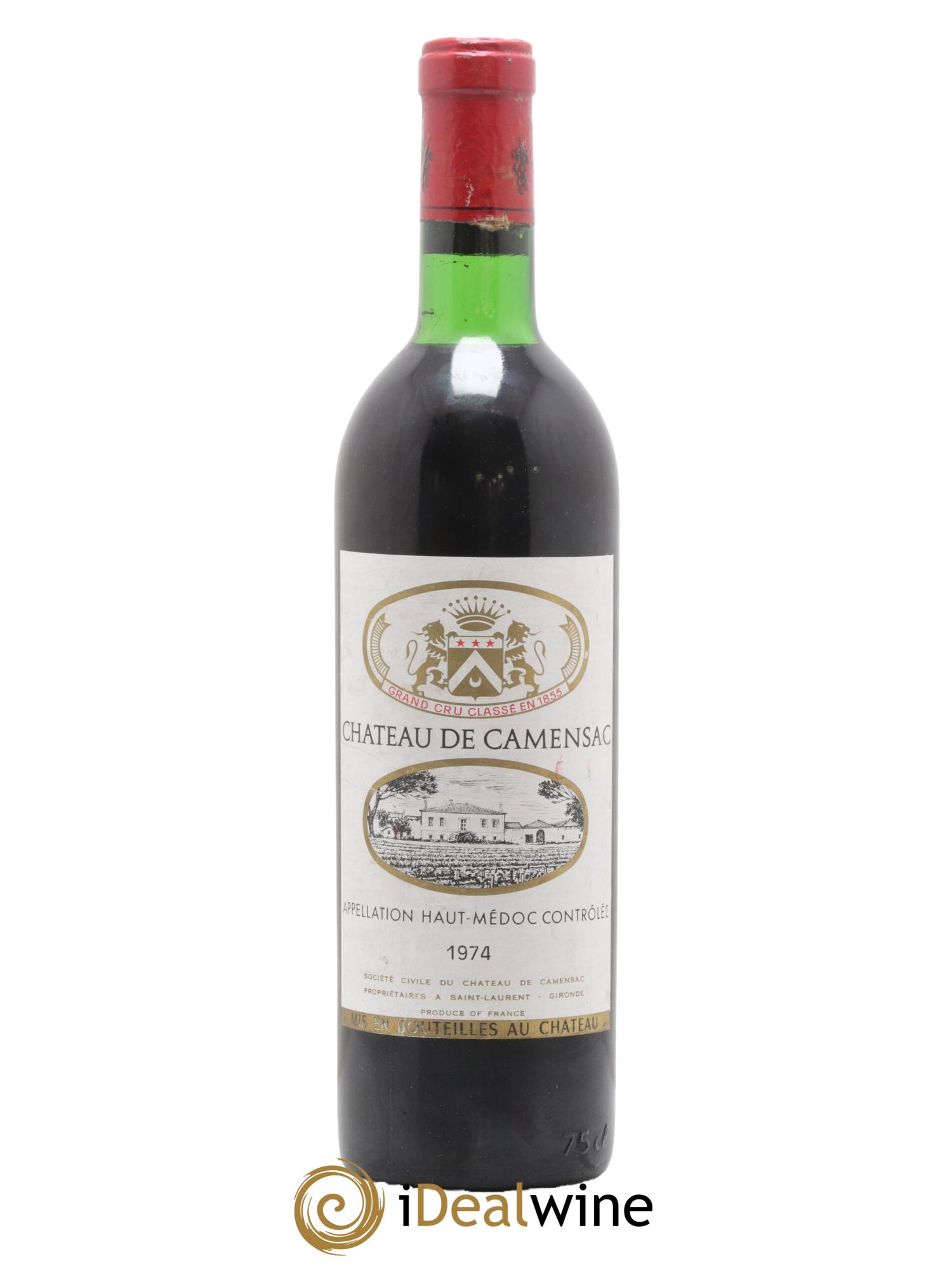 Château Camensac 5ème Grand Cru Classé 1974 - Lot de 1 bouteille - 0