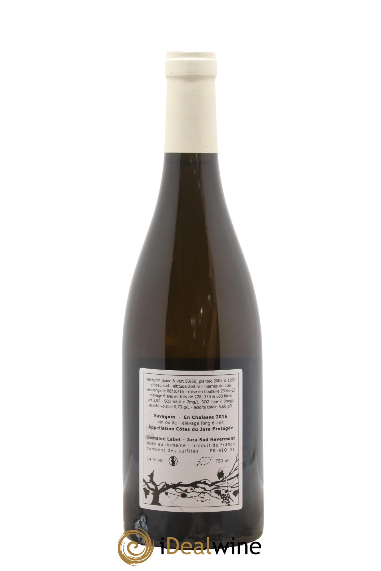 Côtes du Jura Savagnin en Chalasse Elevage Long Romain - Julien - Charline Labet 2016 - Lot de 1 bouteille - 1
