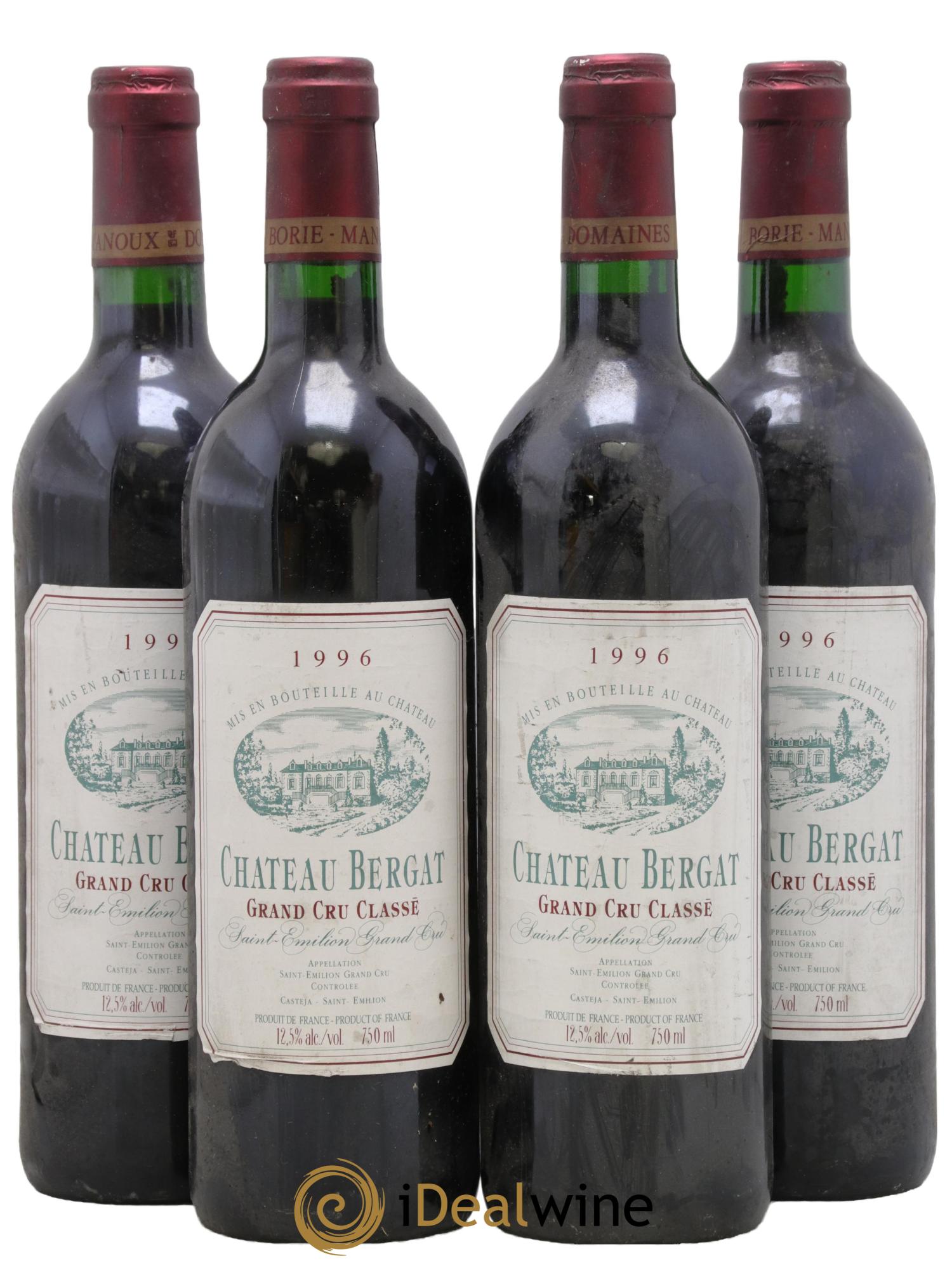 Château Bergat 1996 - Lot de 4 bouteilles - 0