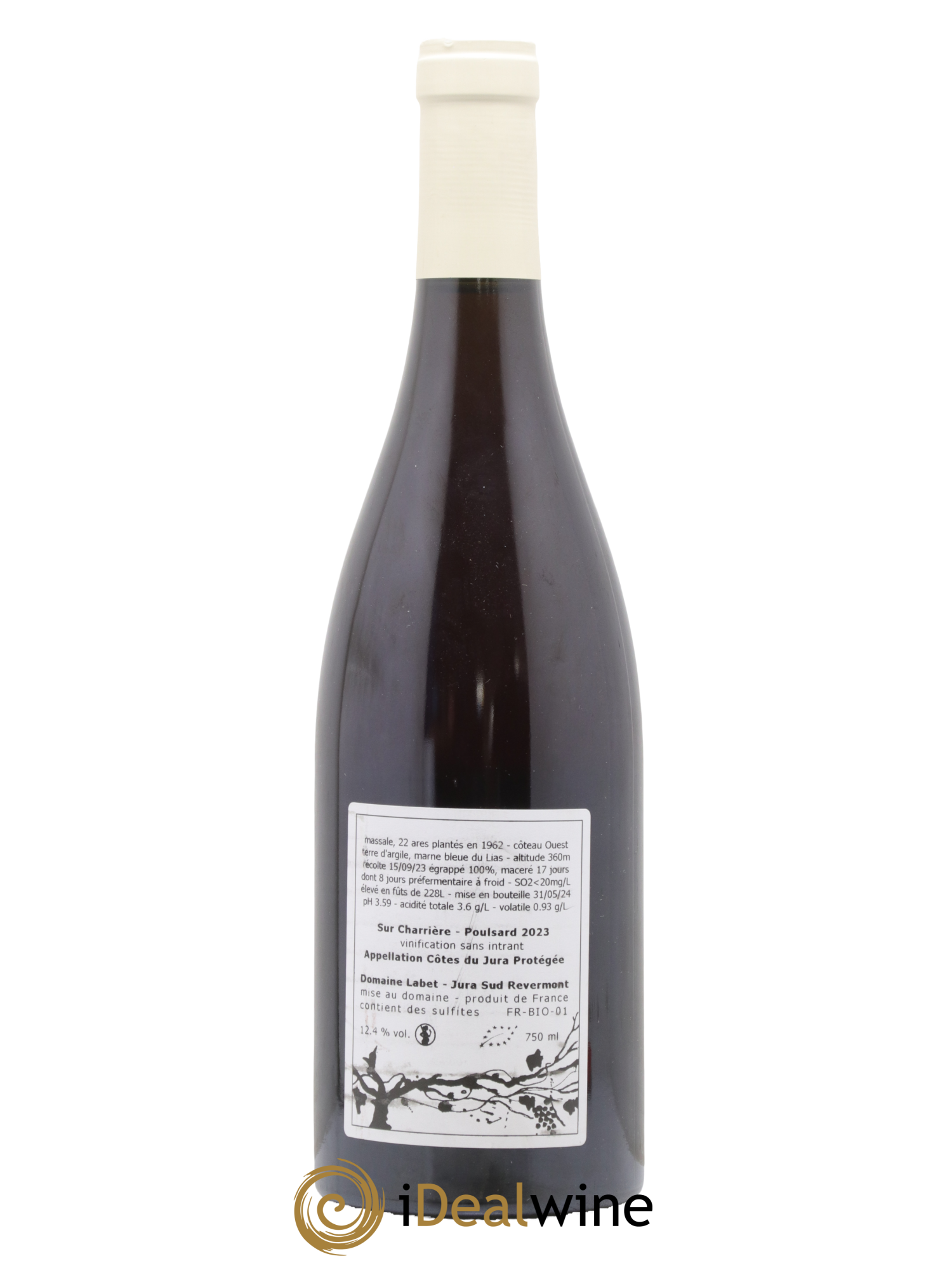 Côtes du Jura Poulsard Sur Charrière Romain - Julien - Charline Labet 2023 - Lot de 1 bouteille - 1
