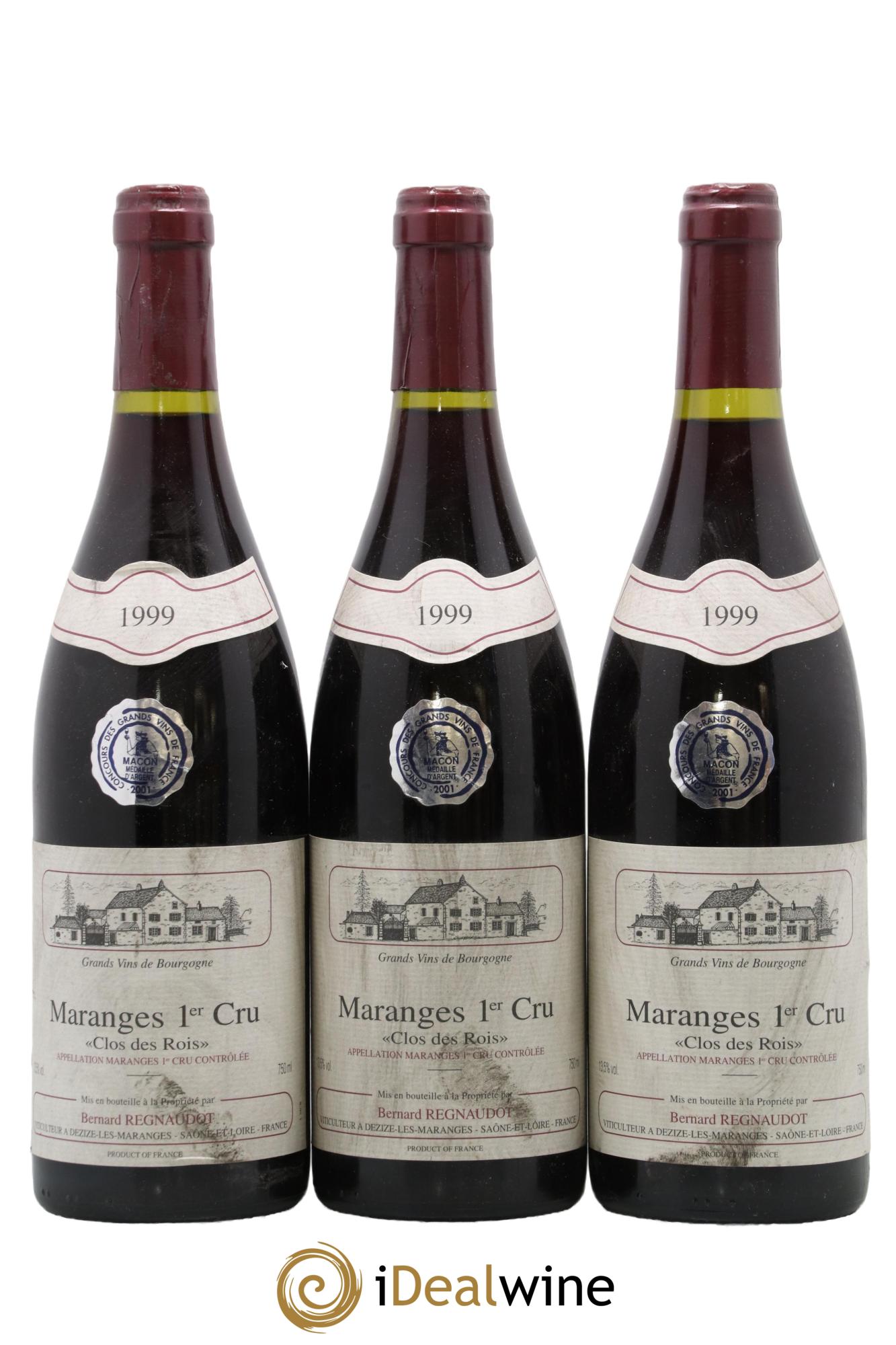 Maranges 1er Cru Le Clos des Rois Bernard Regnaudot 1999 - Lotto di 3 bottiglie - 0