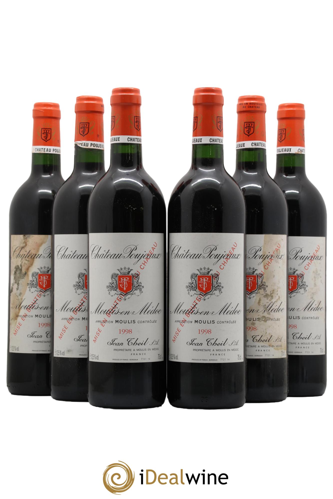 Château Poujeaux 1998 - Lot de 6 bouteilles - 0