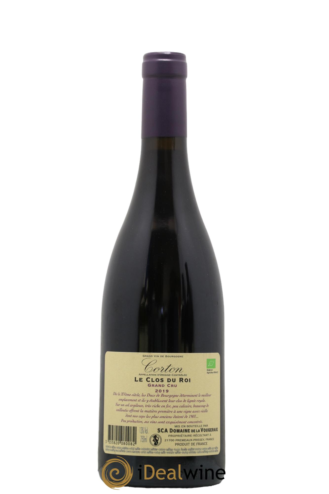 Corton Grand Cru Le Clos du Roi La Vougeraie 2019 - Lot de 1 bouteille - 1