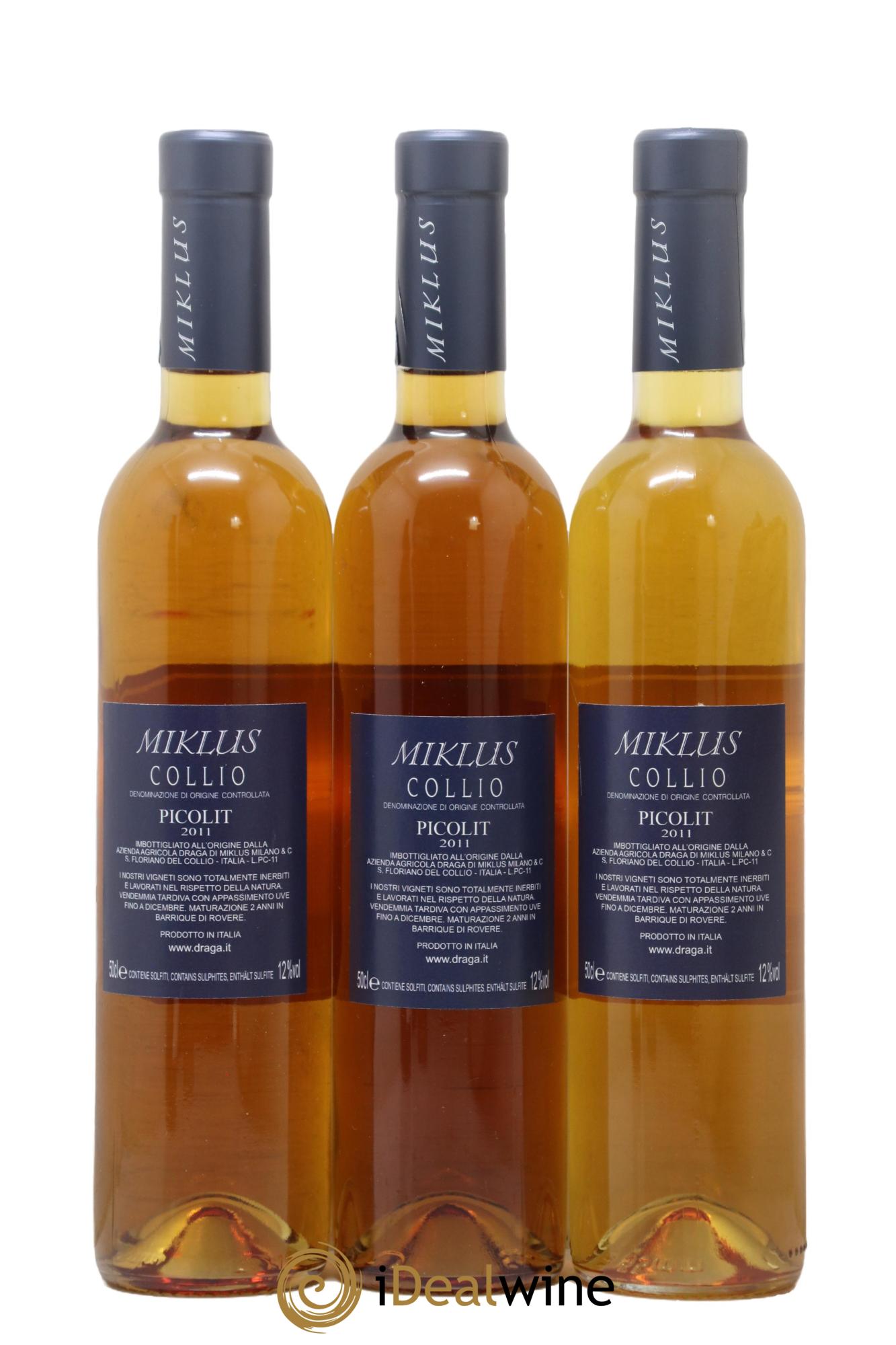 Italie Collio DOC Picolit Azienda Agricola Graga Miklus 2011 - Lotto di 3 formati 50cl - 1