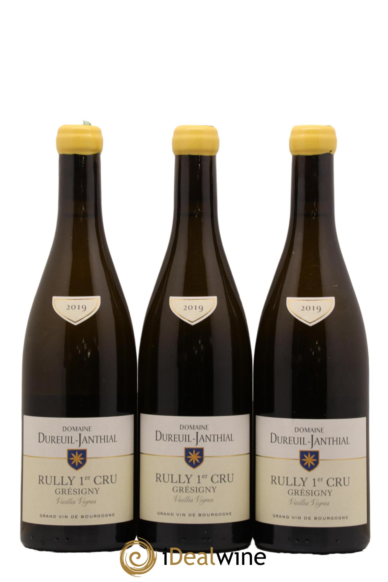 Rully 1er Cru Grésigny Vieilles Vignes Vincent Dureuil-Janthial 2019 - Lot de 3 bouteilles - 0