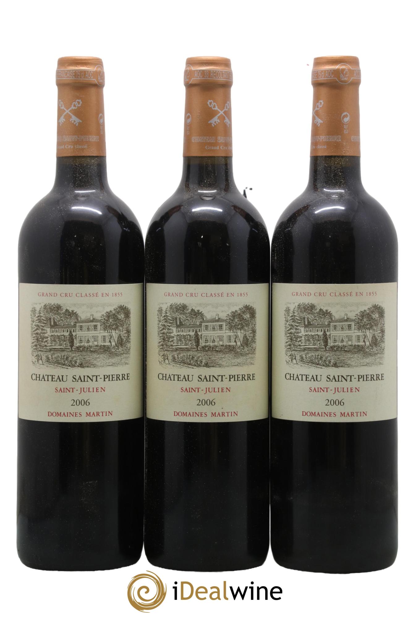 Château Saint-Pierre 4ème Grand Cru Classé 2006 - Lotto di 3 bottiglie - 0