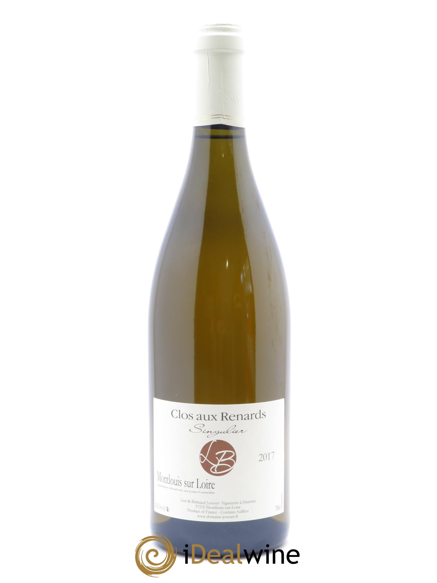 Montlouis-sur-Loire Clos aux Renards Singulier Lise et Bertrand Jousset 2017 - Lot of 1 bottle - 0