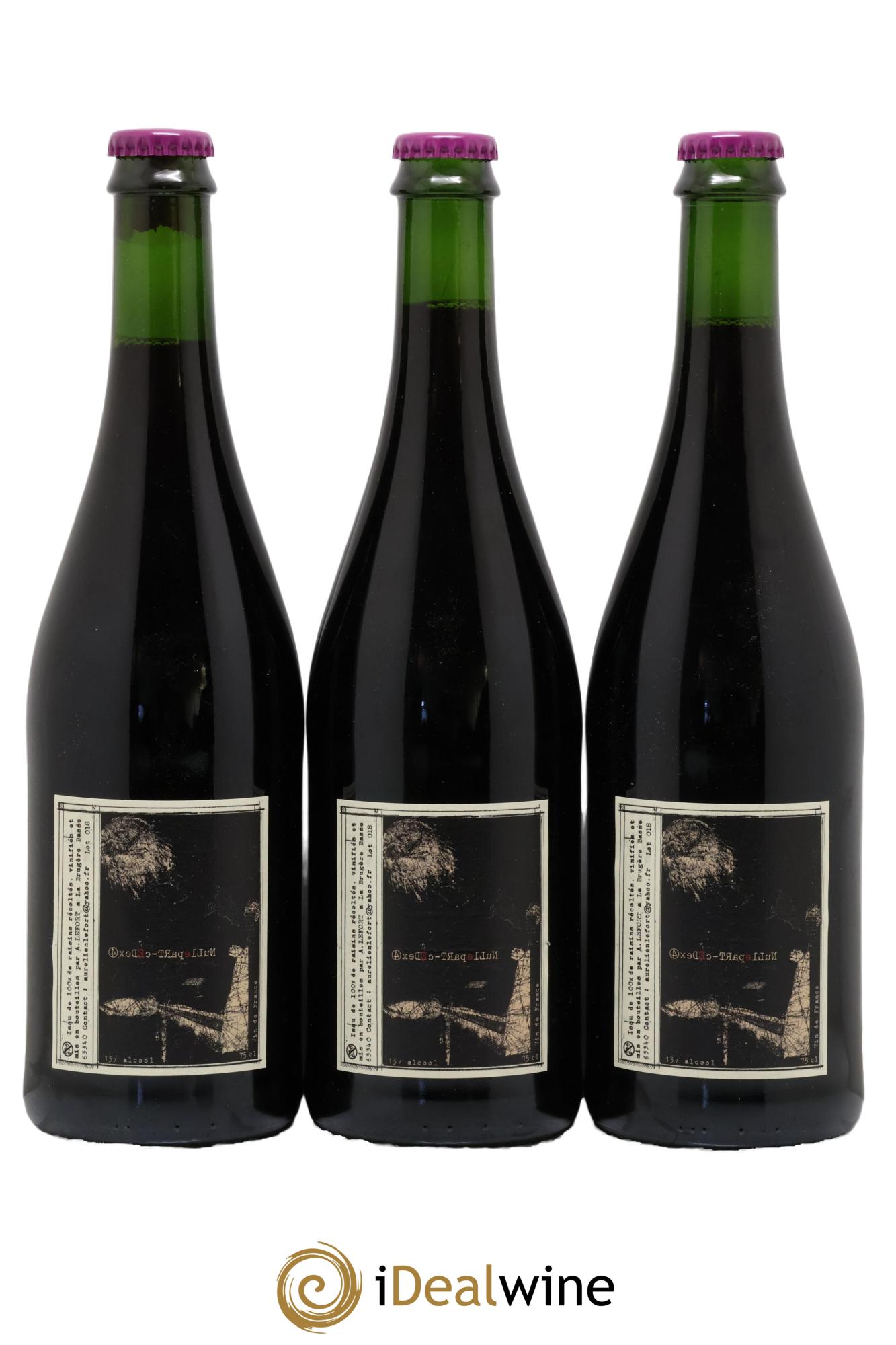 Vin de France Nulle Part Cedex 4 Cuvée Inédite Aurélien Lefort 2018 - Lot de 3 bouteilles - 0