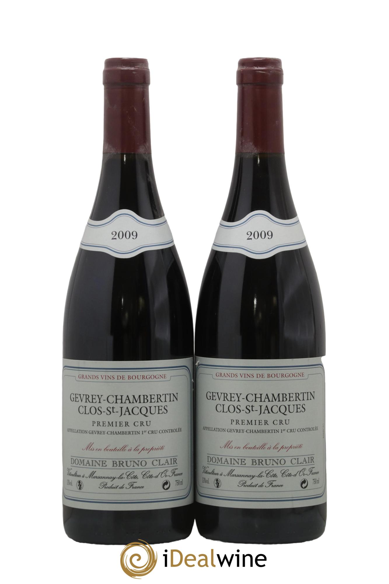 Gevrey-Chambertin 1er Cru Clos Saint-Jacques Bruno Clair (Domaine) 2009 - Lot de 2 bouteilles - 0