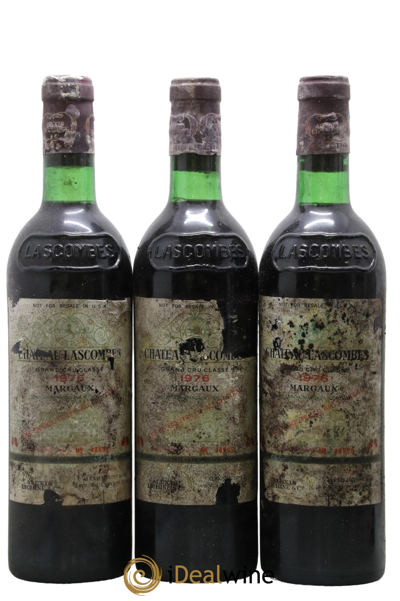 Château Lascombes 2ème Grand Cru Classé 1976 - Lot de 3 bouteilles - 0
