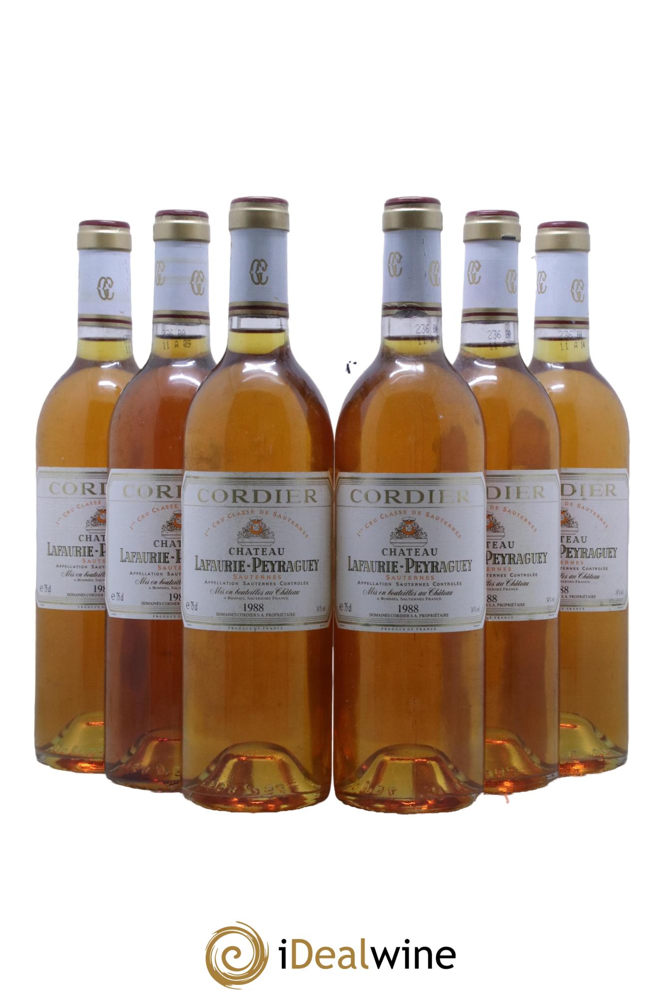 Château Lafaurie-Peyraguey 1er Grand Cru Classé 1988 - Lotto di 6 bottiglie - 0