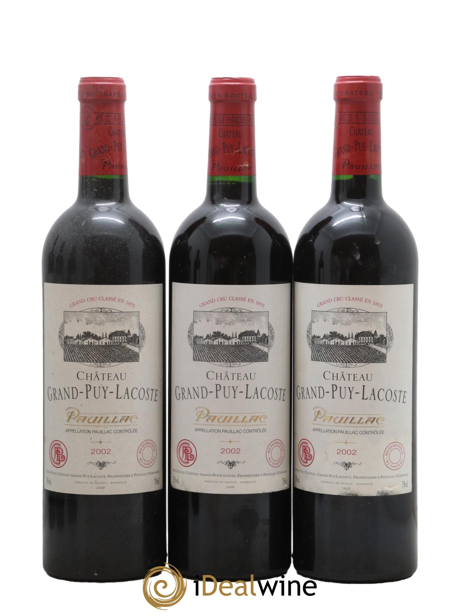 Château Grand Puy Lacoste 5ème Grand Cru Classé 2002 - Lot de 12 bouteilles - 2