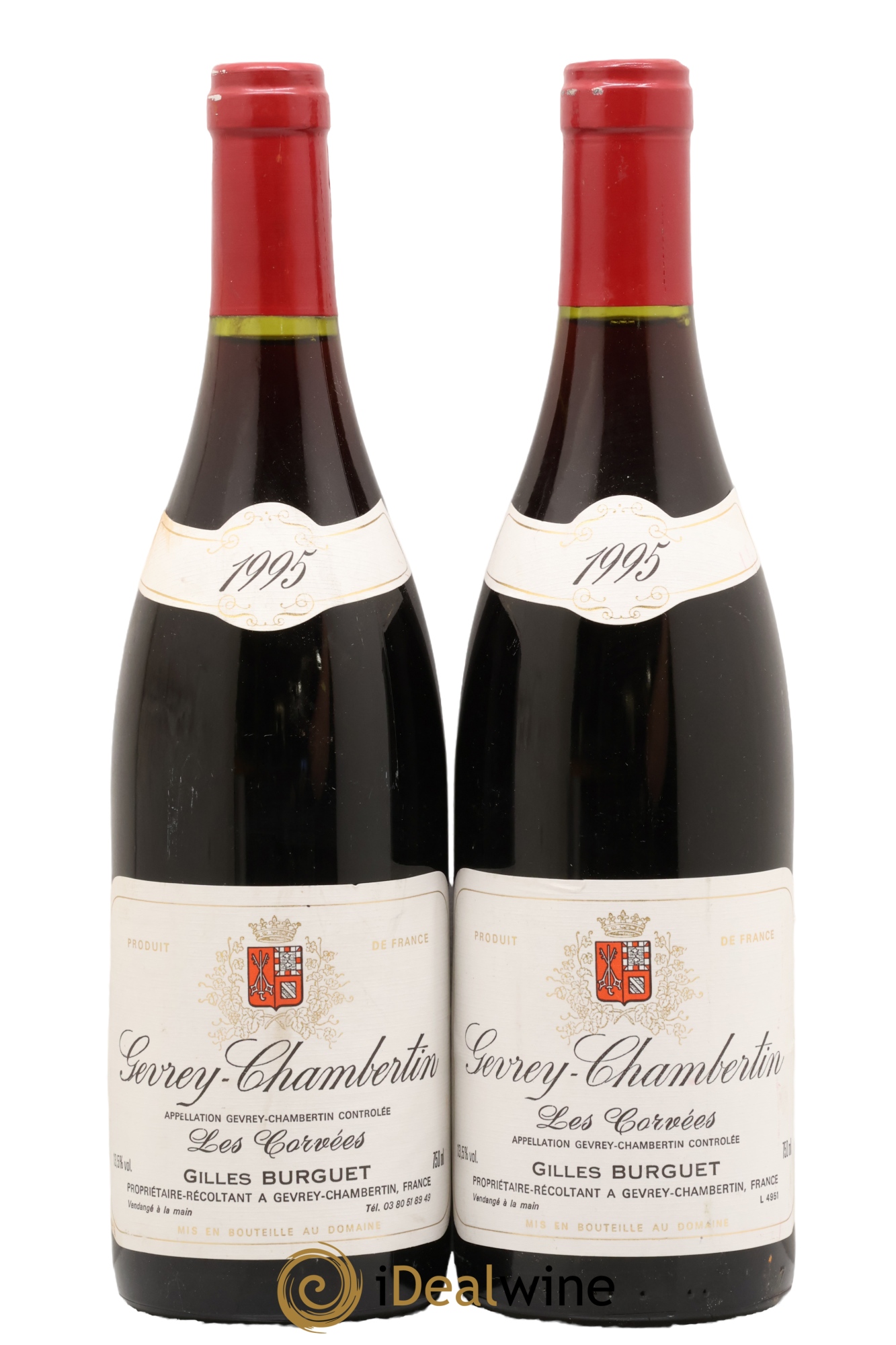 Gevrey-Chambertin Les Corvees Gilles Burguet 1995 - Lot of 2 bottles - 0