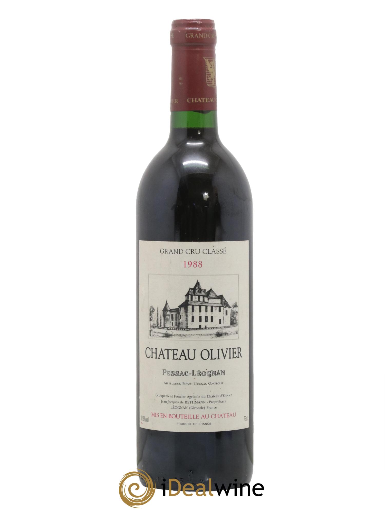 Château Olivier Cru Classé de Graves 1988 - Lot de 1 bouteille - 0