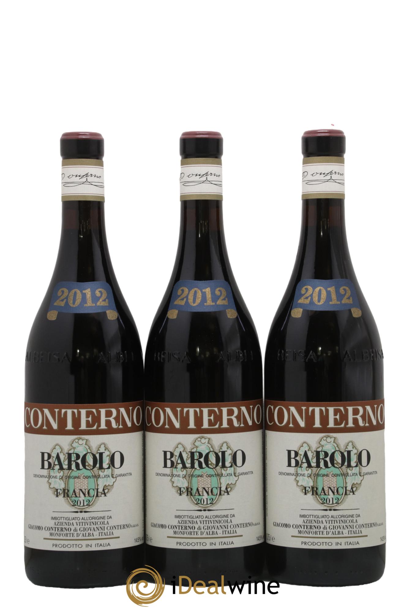Barolo DOCG Vigna Francia Giacomo Conterno 2012 - Lot de 3 bouteilles - 0