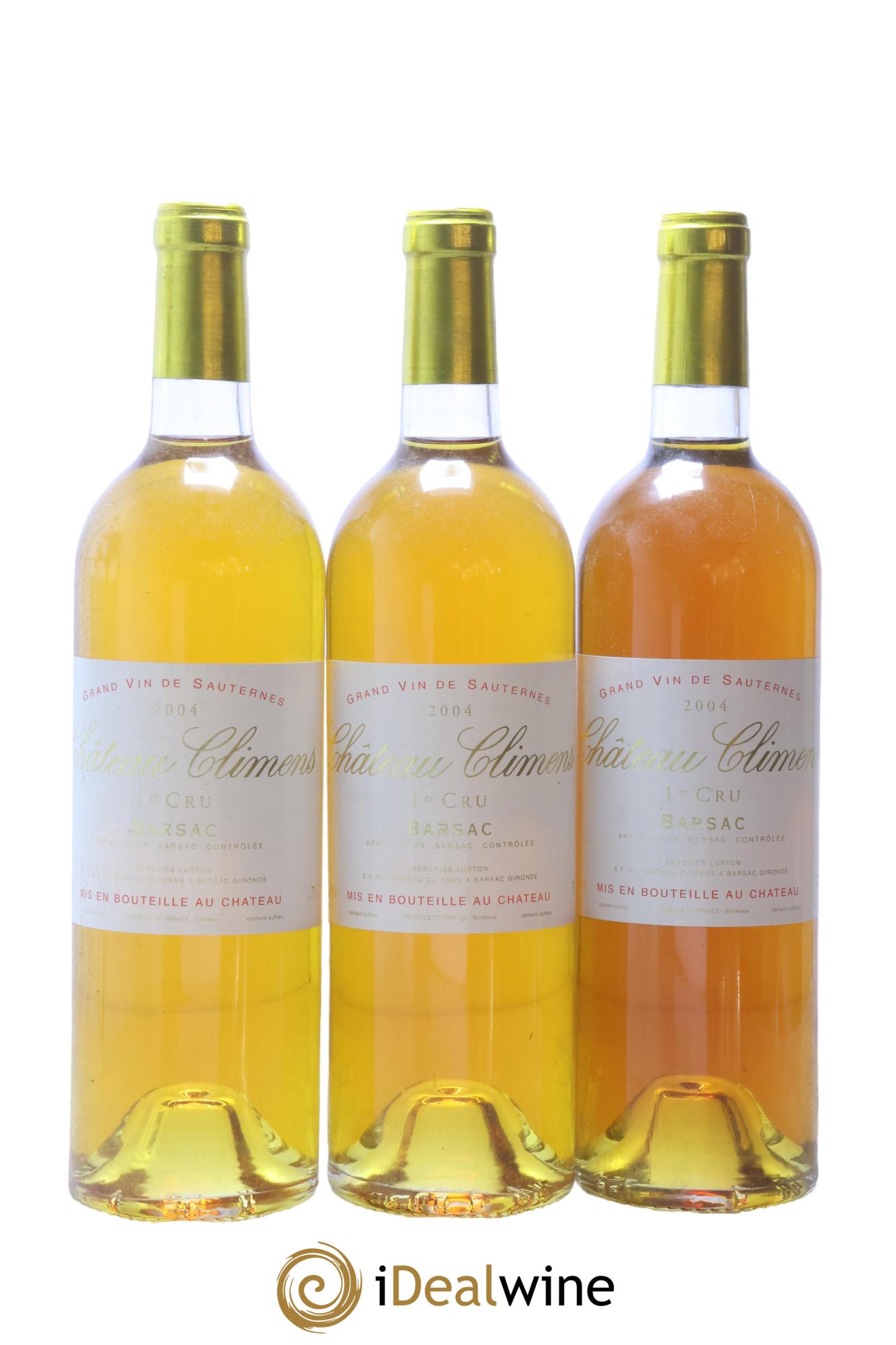 Château Climens 1er Grand Cru Classé 2004 - Posten von 3 Flaschen - 0