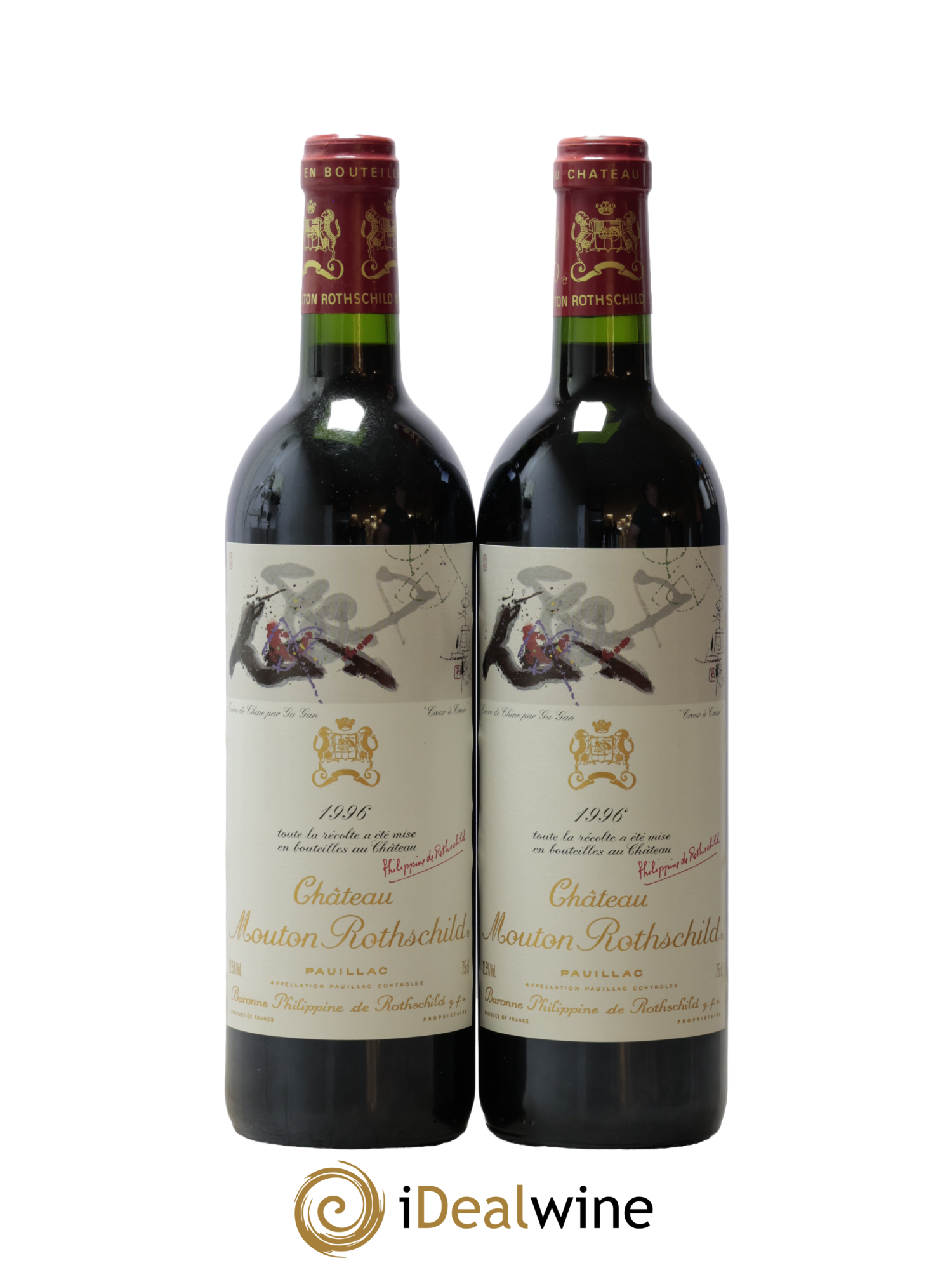 Château Mouton Rothschild 1er Grand Cru Classé 1996 - Lot de 2 bouteilles - 0