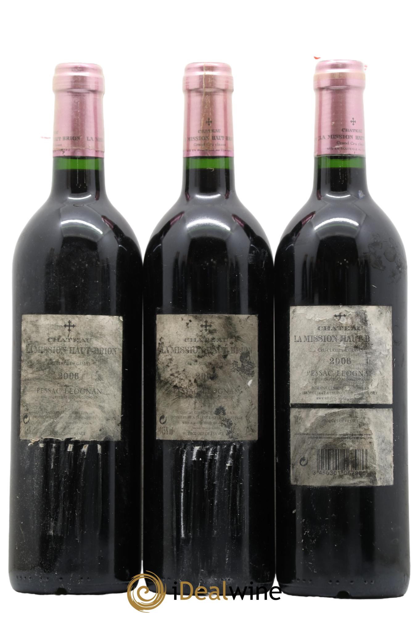 Château la Mission Haut-Brion Cru Classé de Graves  2006 - Lot of 3 bottles - 1