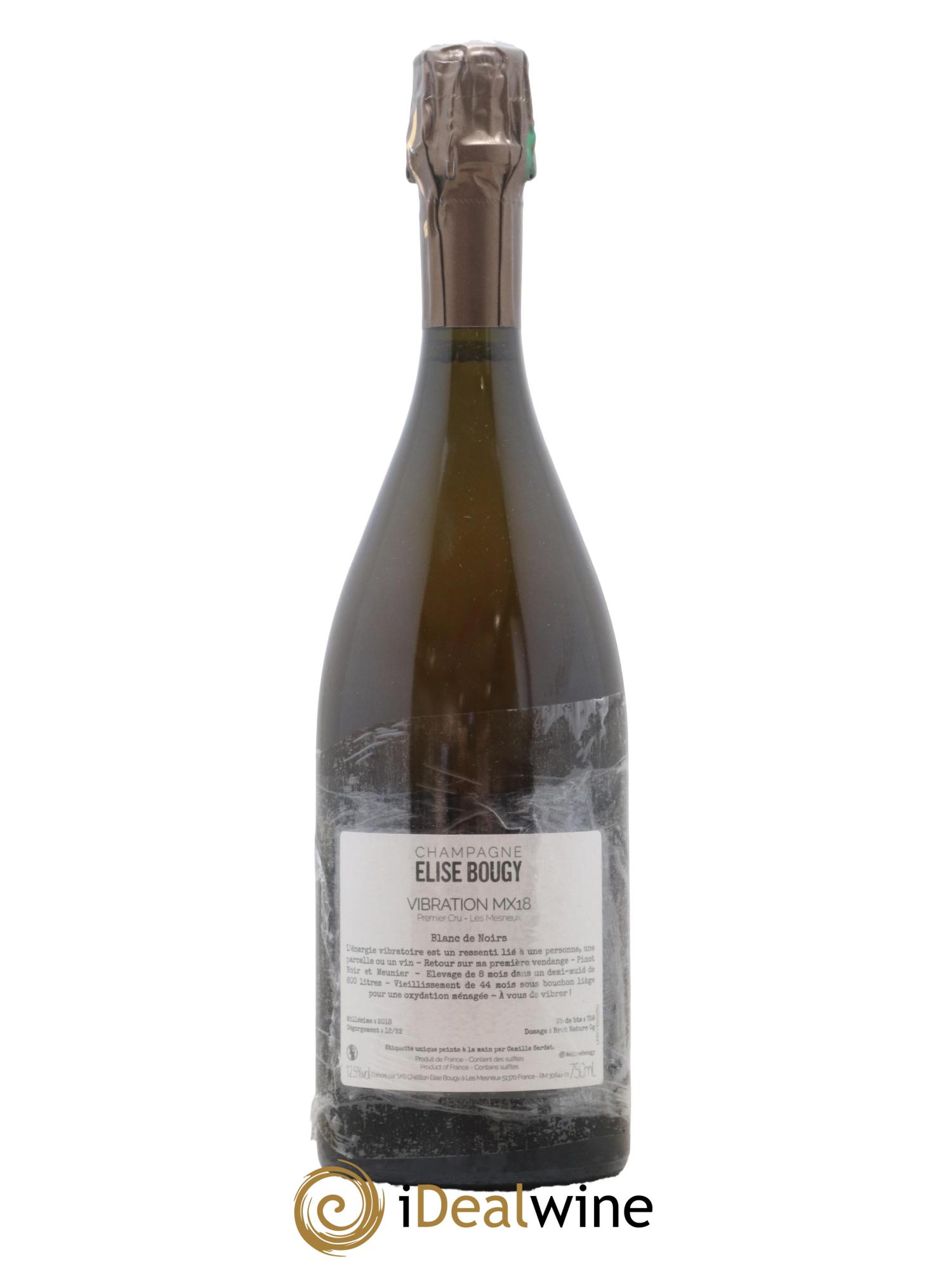 Champagne Brut Nature Blanc de Noirs 1er Cru MX18 Elise Bougy 2018 - Lot de 1 bouteille - 1