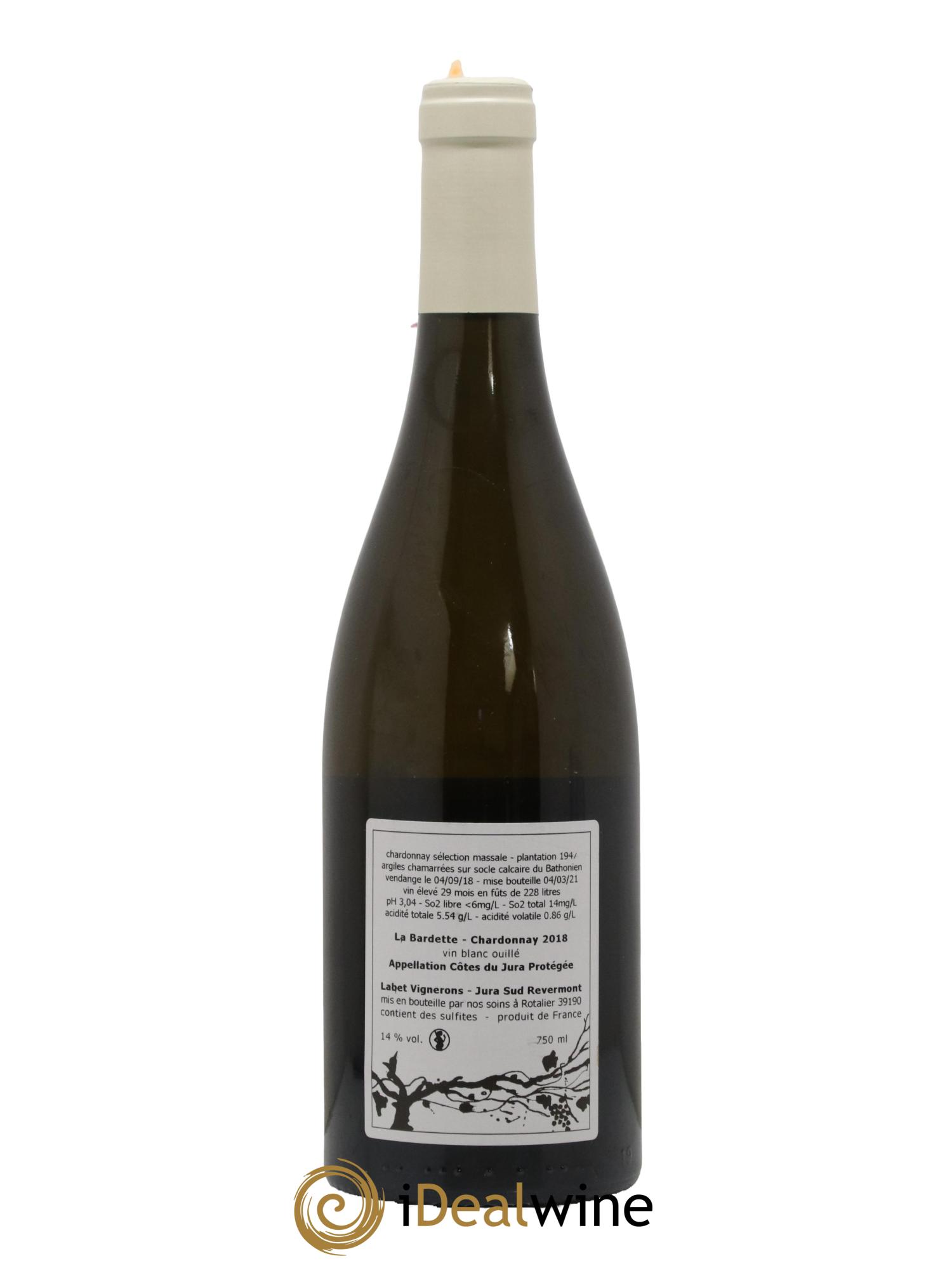 Côtes du Jura Chardonnay La Bardette Romain - Julien - Charline Labet 2018 - Lot de 1 bouteille - 1