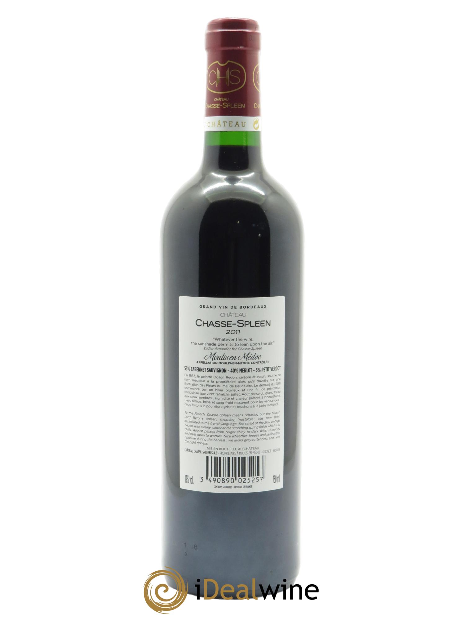 Château Chasse Spleen (OWC if 12 bts) 2011 - Lot of 1 bottle - 1