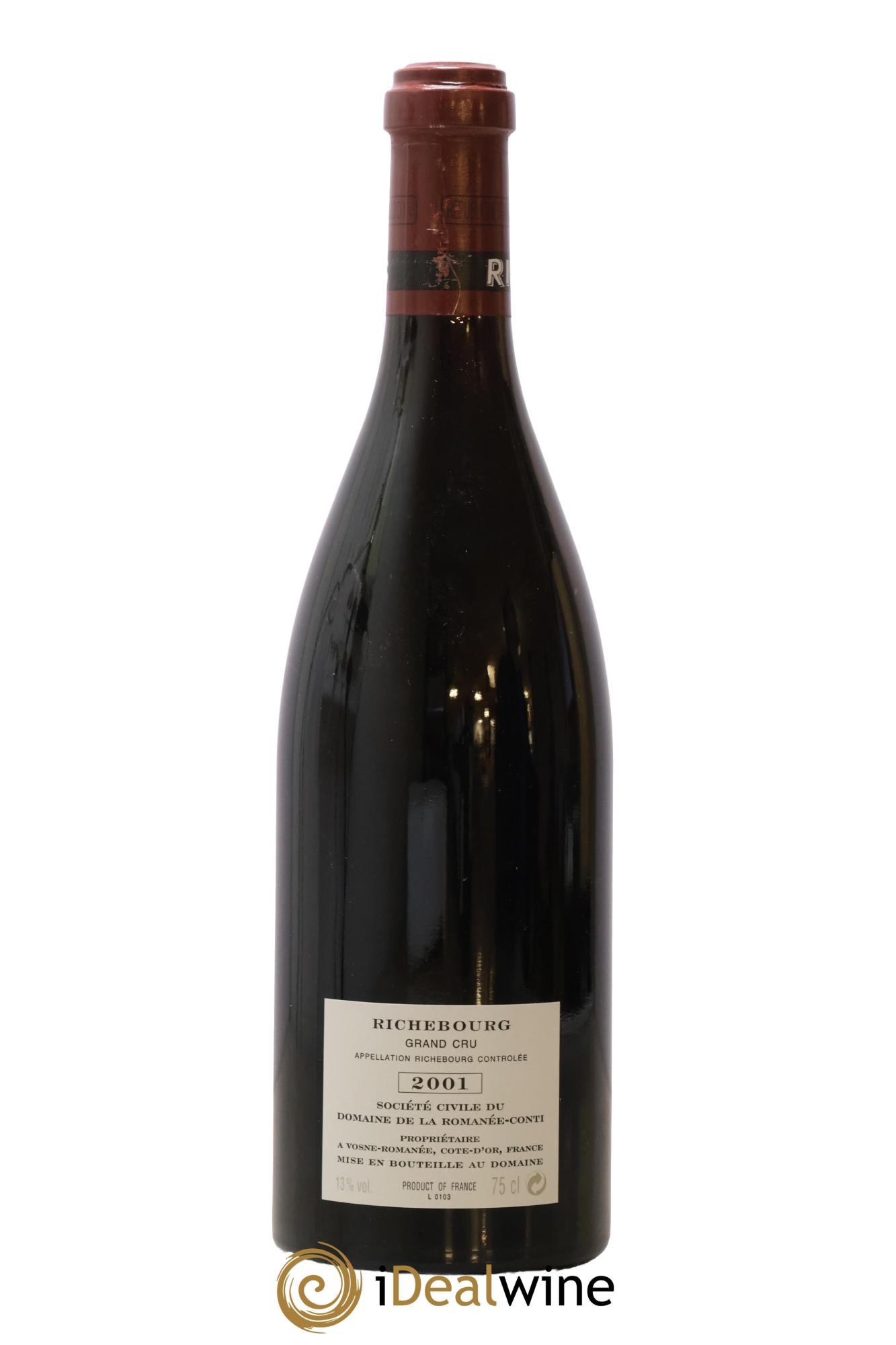 Richebourg Grand Cru Domaine de la Romanée-Conti 2001 - Posten von 1 Flasche - 1