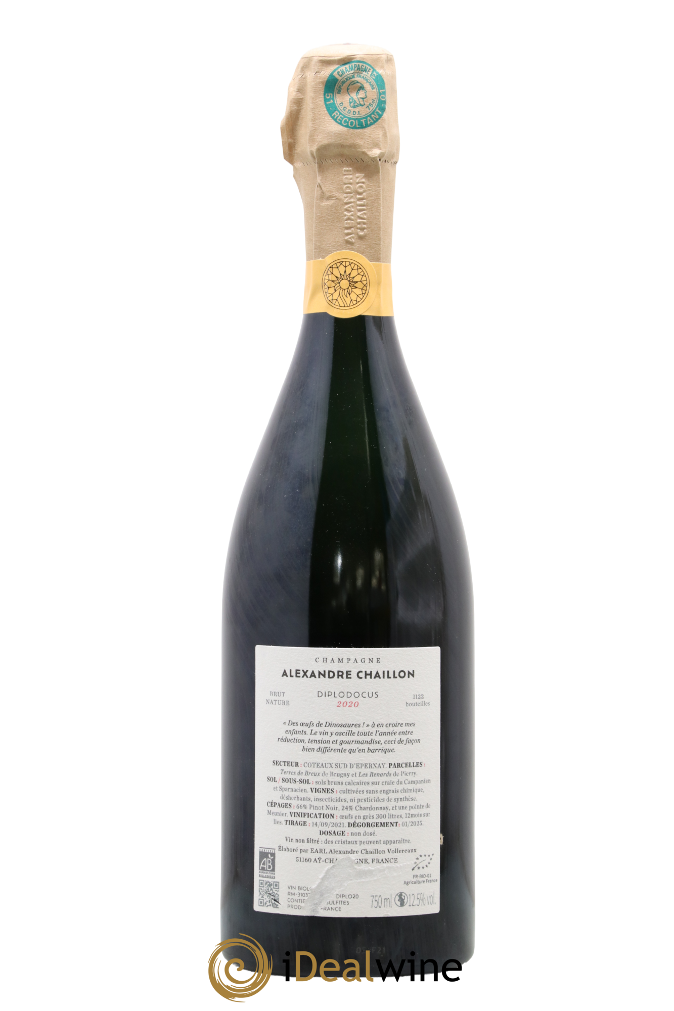 Champagne Diplodocus Alexandre Chaillon 2020 - Lotto di 1 bottiglia - 1