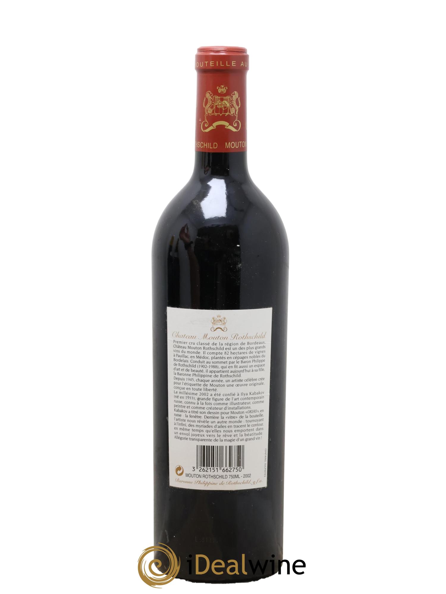 Château Mouton Rothschild 1er Grand Cru Classé 2002 - Lot de 1 bouteille - 1