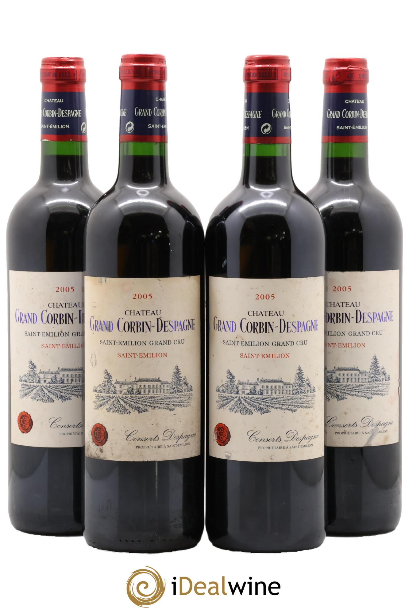 Château Grand Corbin Despagne Grand Cru Classé 2005 - Lotto di 4 bottiglie - 0