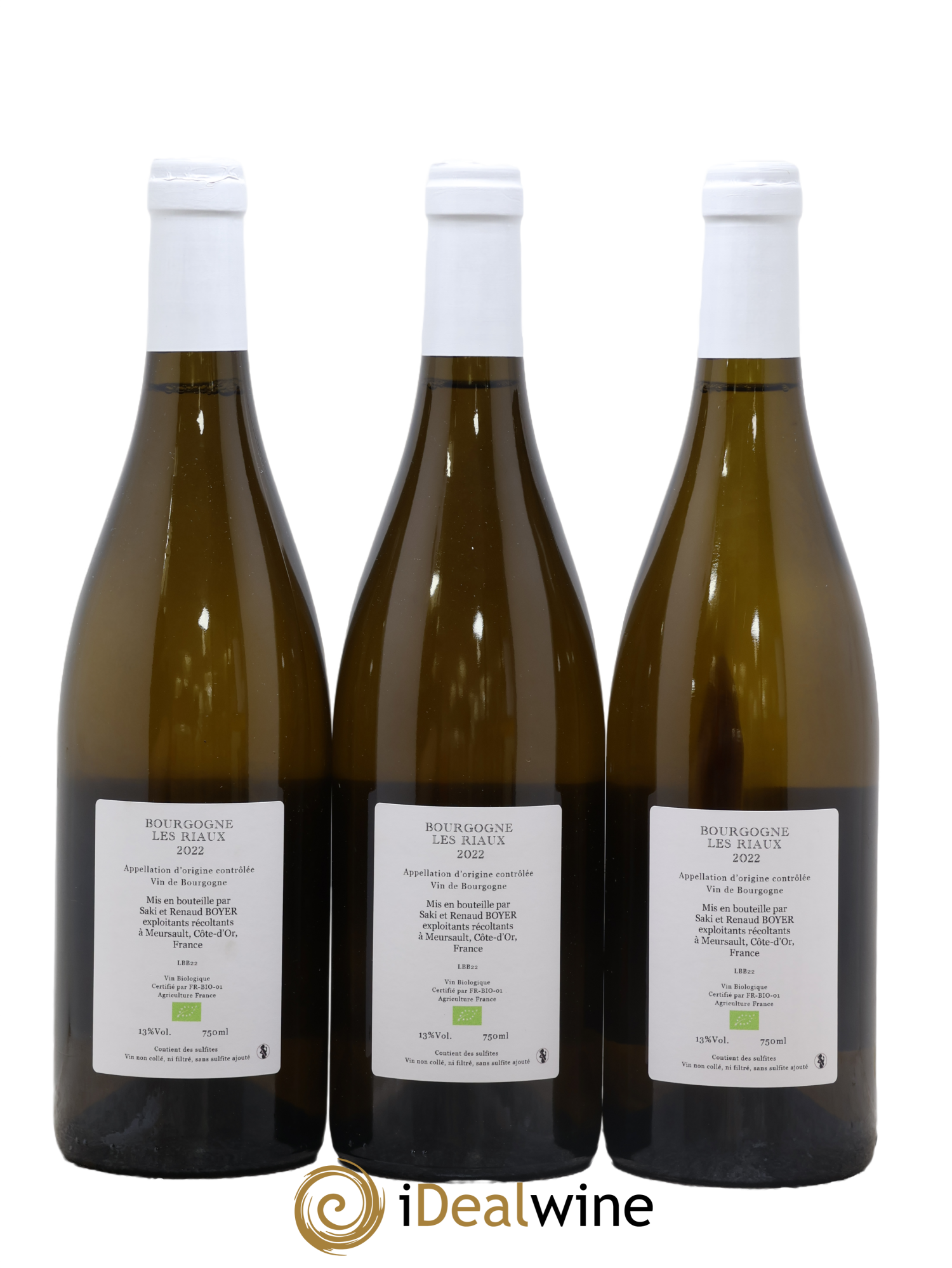 Bourgogne Les Riaux Renaud Boyer 2022 - Posten von 3 Flaschen - 1
