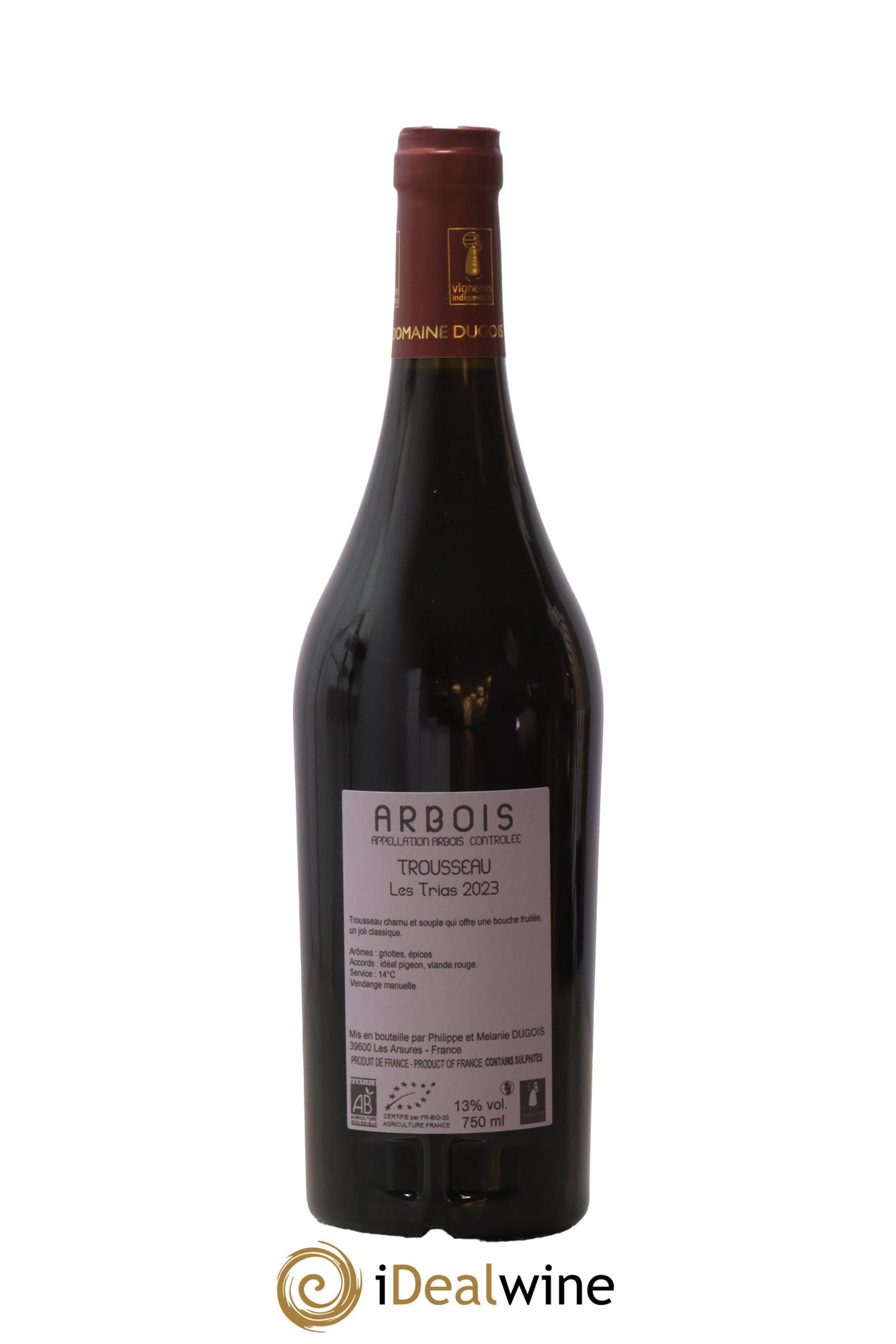 Côtes du Jura Trousseau Les Trias Domaine Dugois 2023 - Lot de 1 bouteille - 1